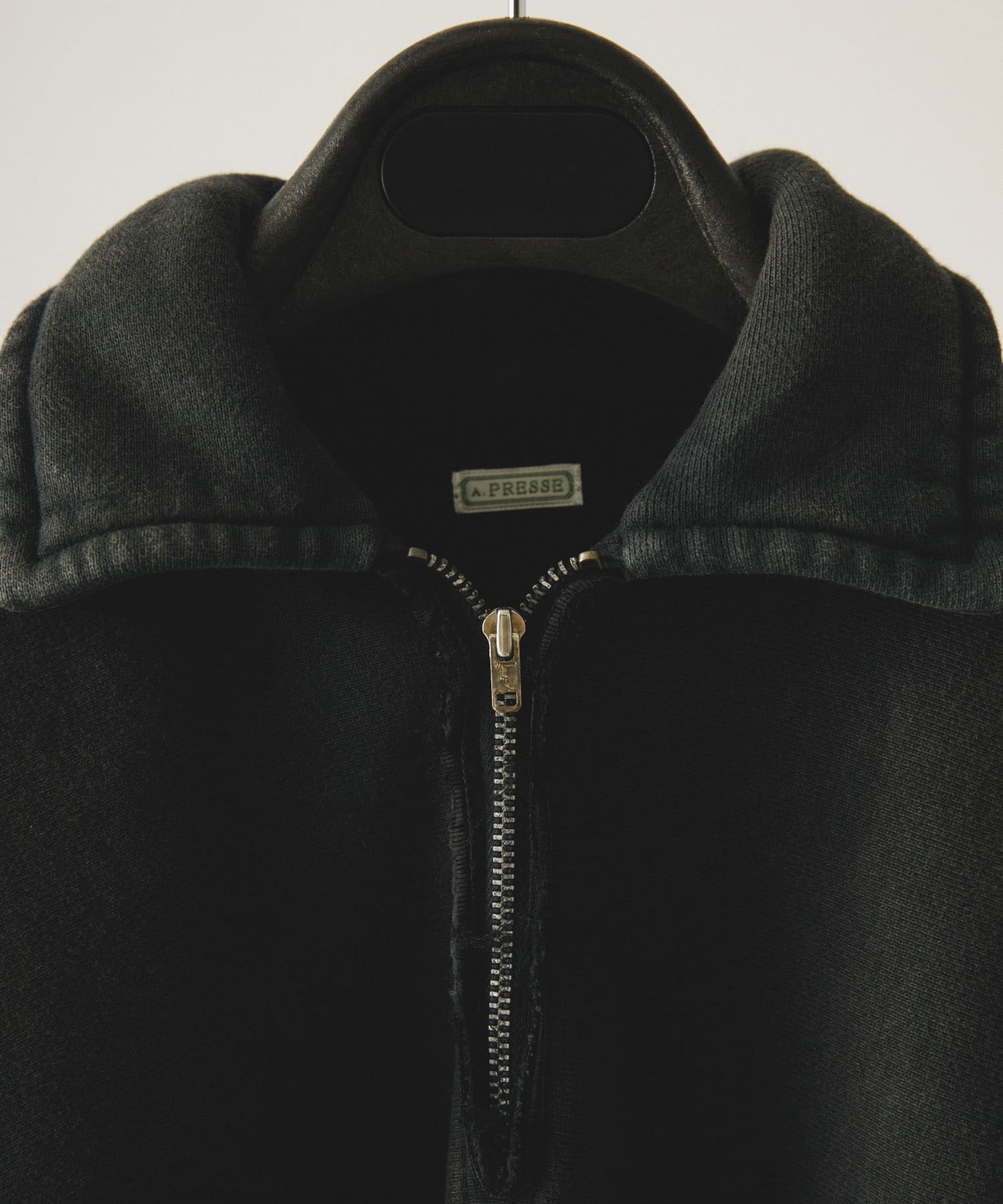 A PRESSE　Vintage Half Zip Sweat BLACK 2