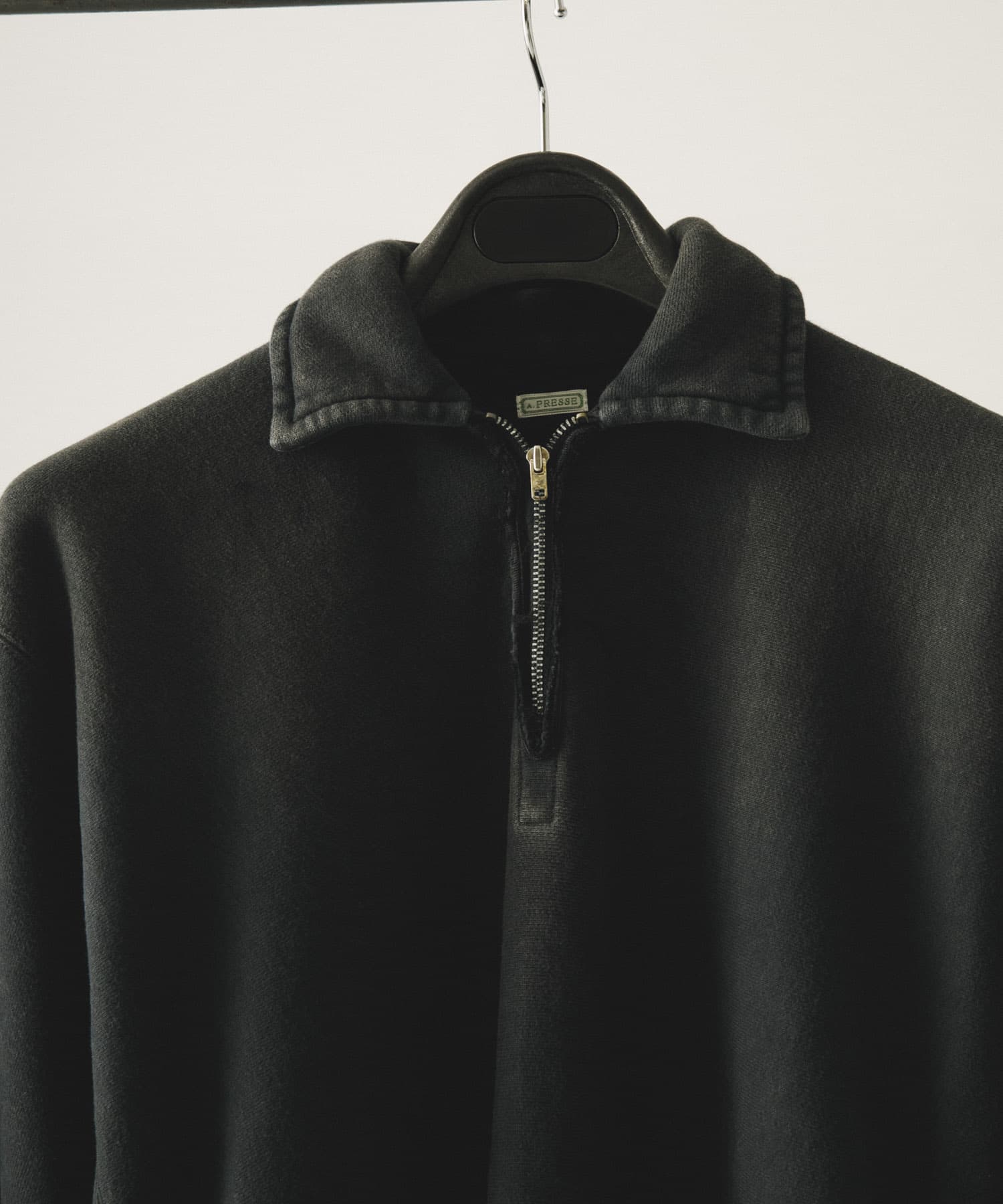 A PRESSE　Vintage Half Zip Sweat BLACK 2