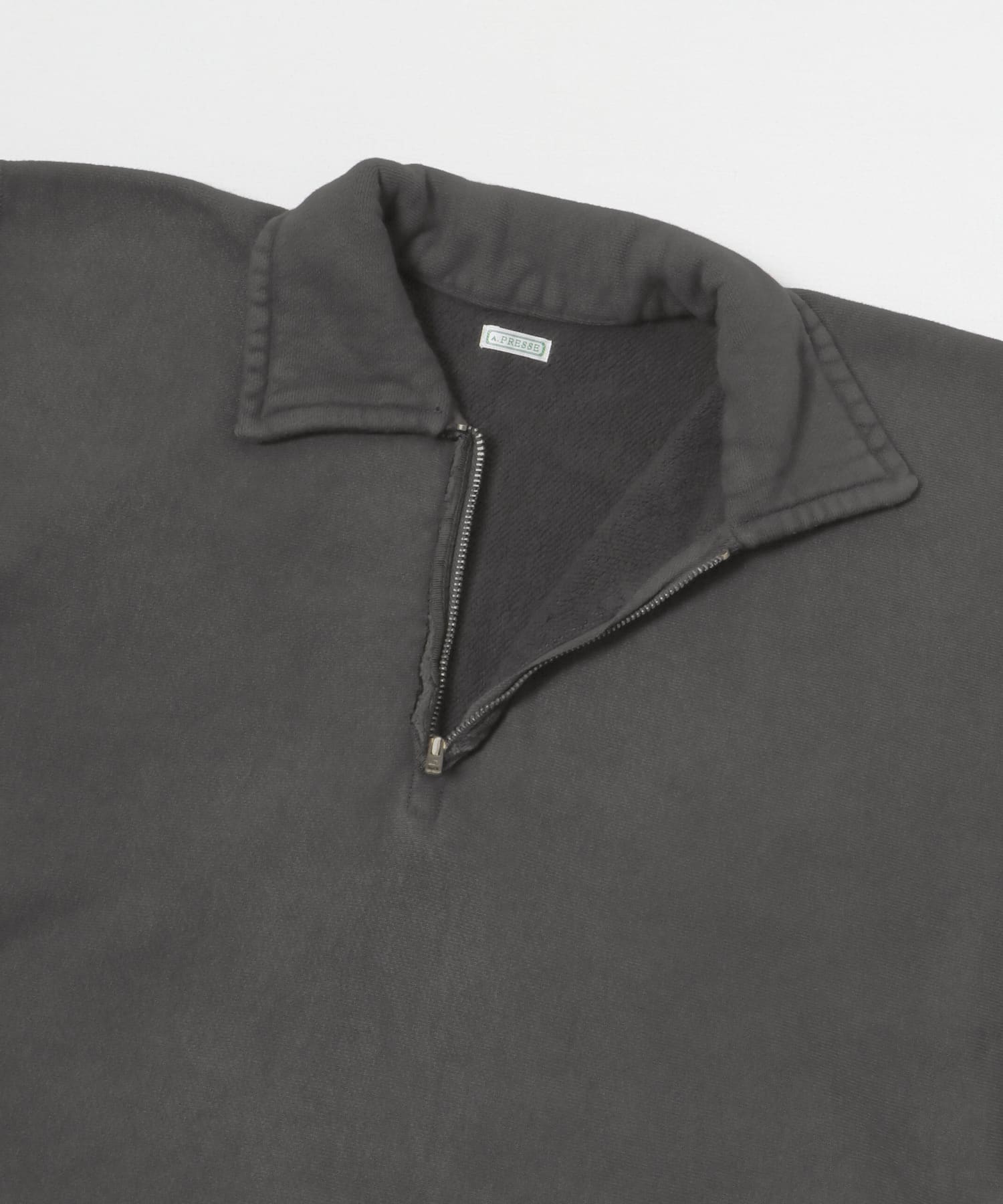 A PRESSE　Vintage Half Zip Sweat BLACK 2