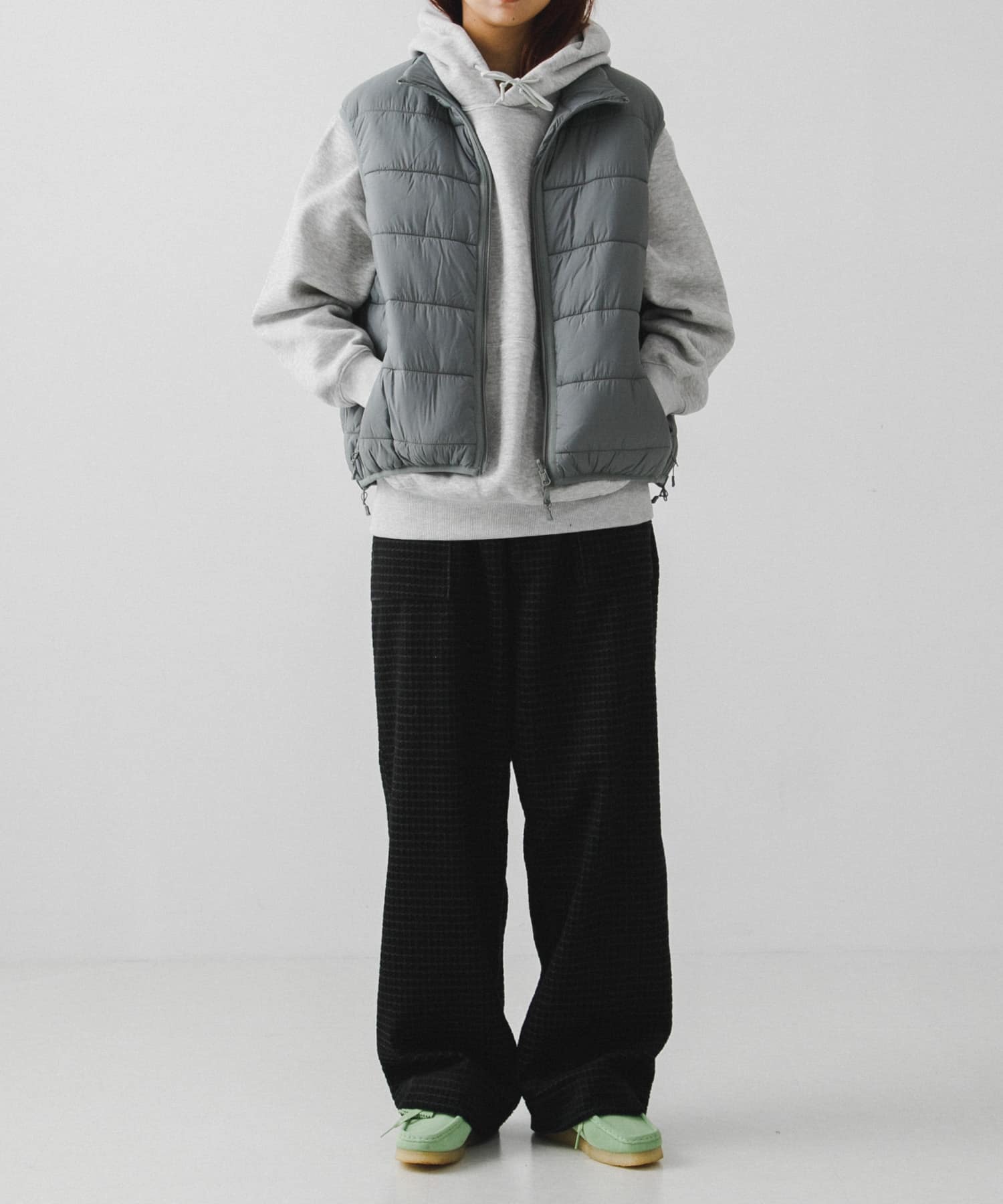 DAIWA PIER39　W's TECH REVERSIBLE CLIMBERS PUFFVEST LT.GRAY FREE