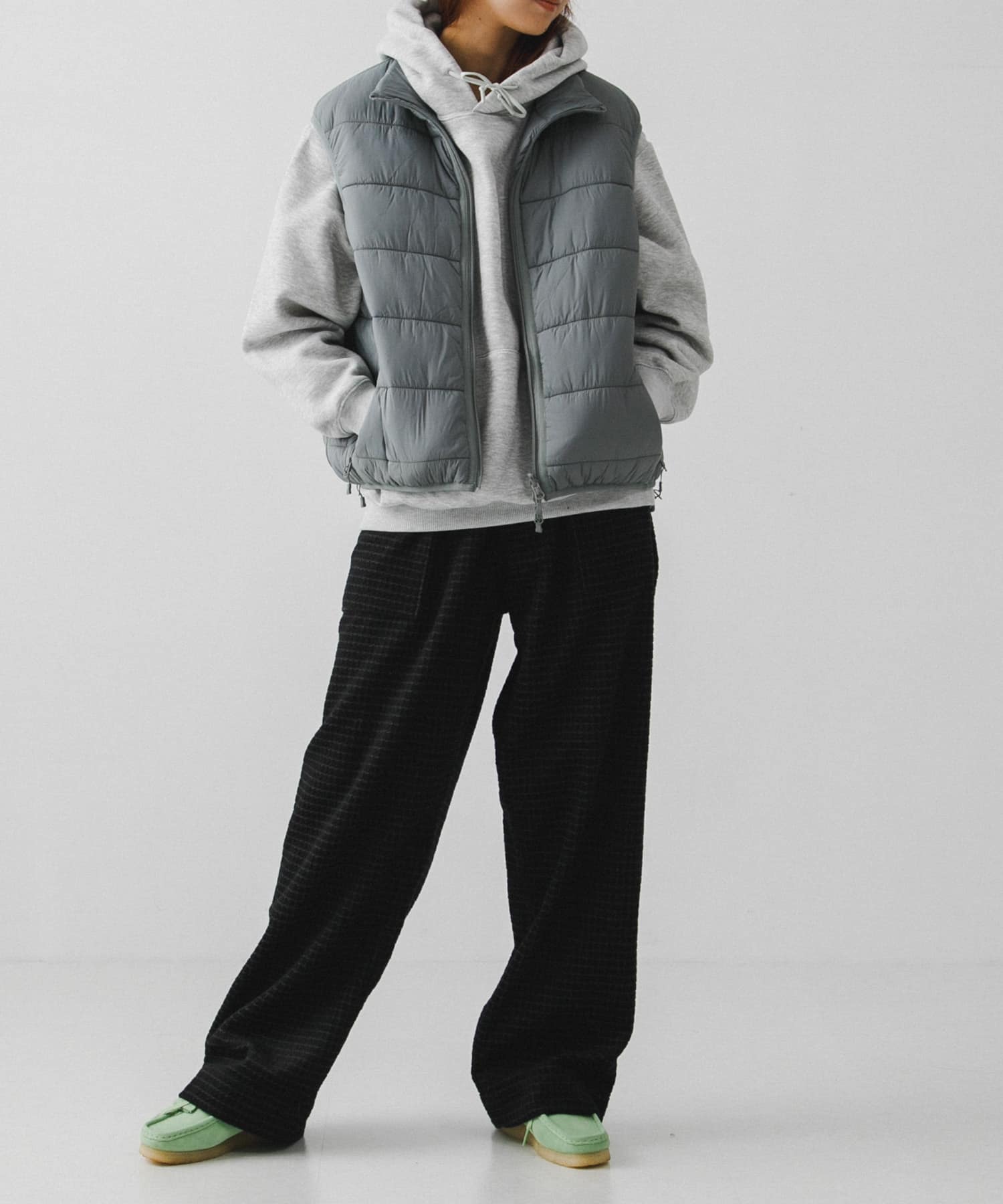 DAIWA PIER39　W's TECH REVERSIBLE CLIMBERS PUFFVEST LT.GRAY FREE