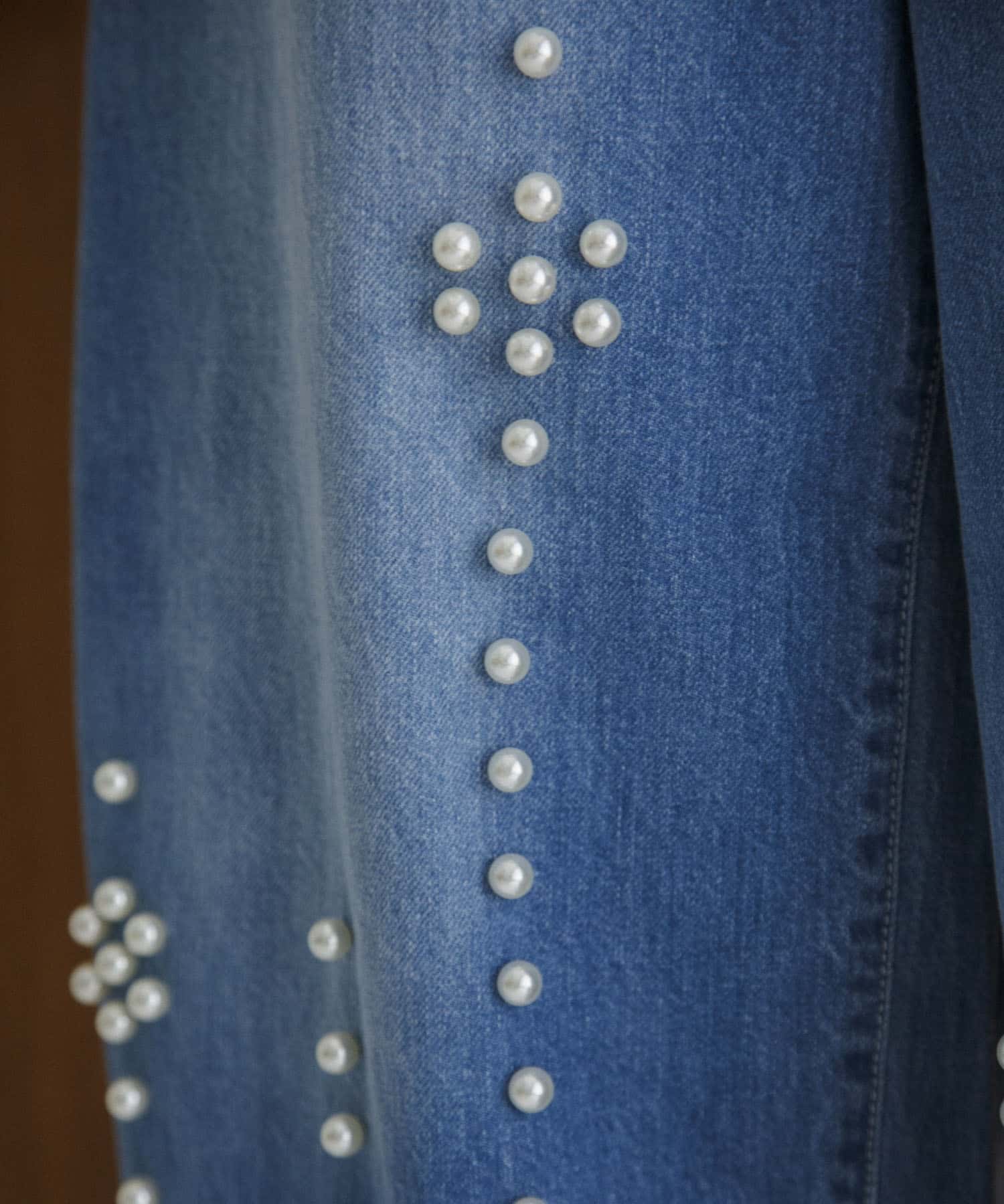 STUMBLY　CURVY DENIM W PEARL WASHEDBLUE 36