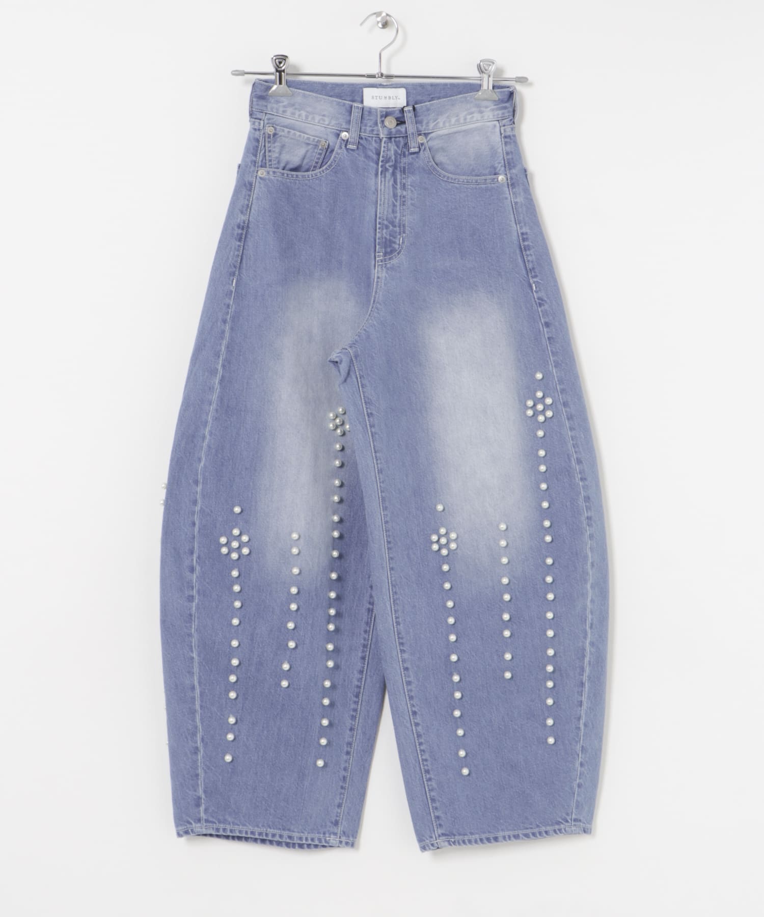 STUMBLY　CURVY DENIM W PEARL WASHEDBLUE 36