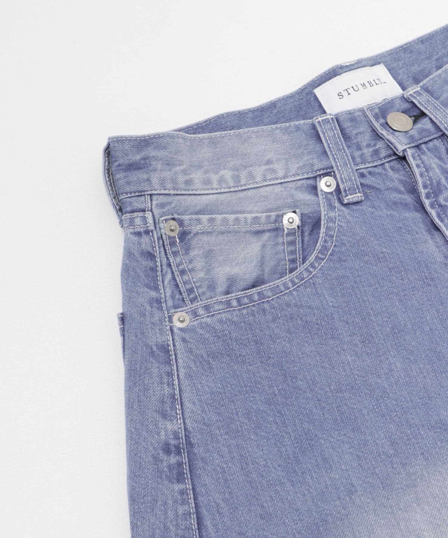 STUMBLY　CURVY DENIM W PEARL WASHEDBLUE 36