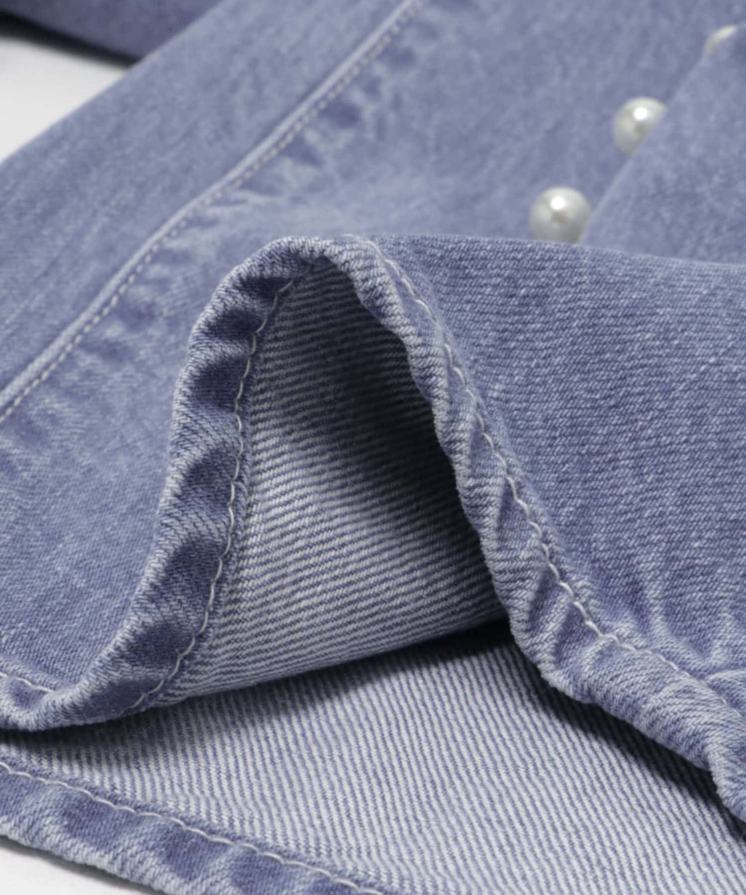 STUMBLY　CURVY DENIM W PEARL WASHEDBLUE 36