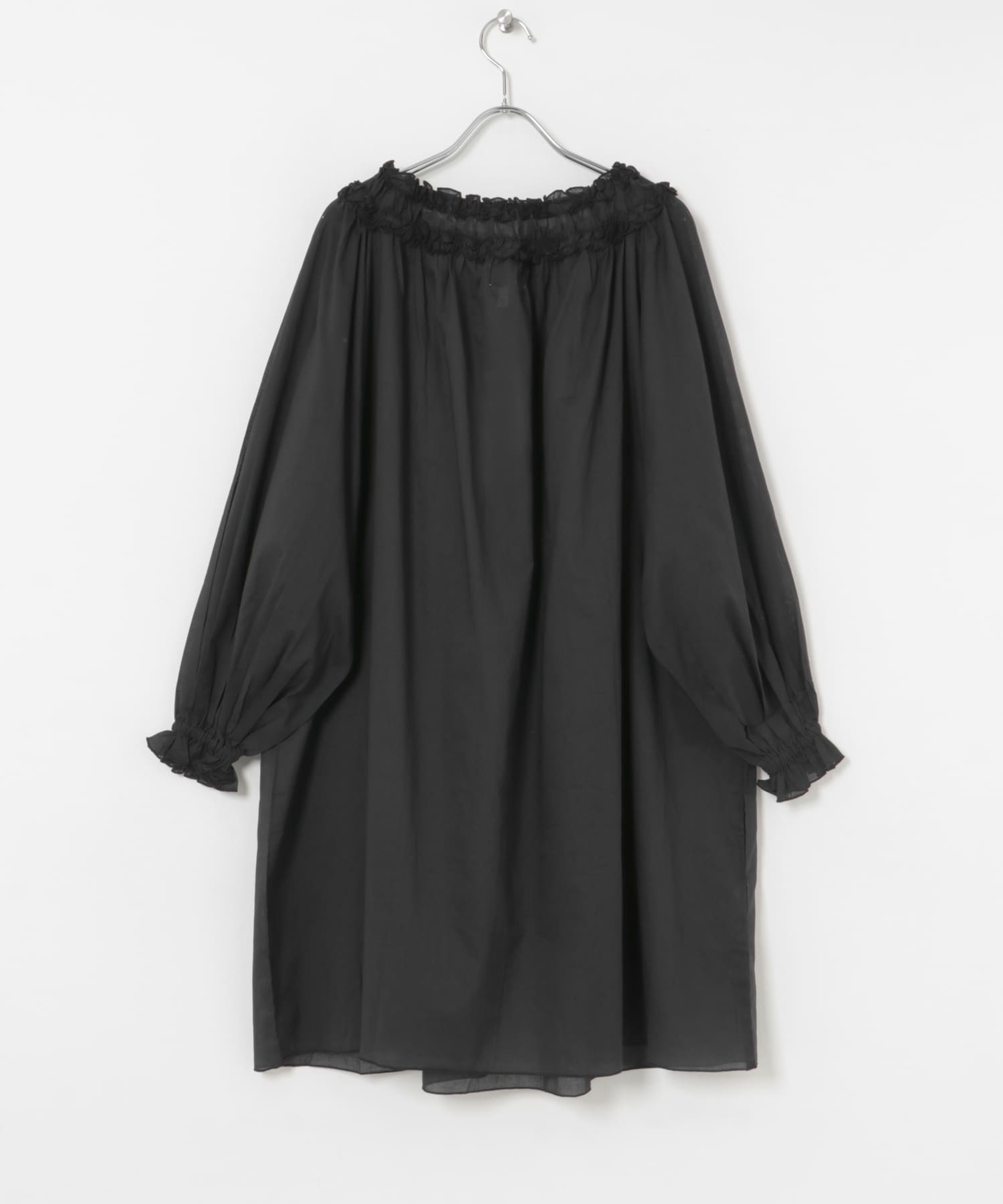 SUKU HOME　FRILL SMOCK DRESS EBONY S