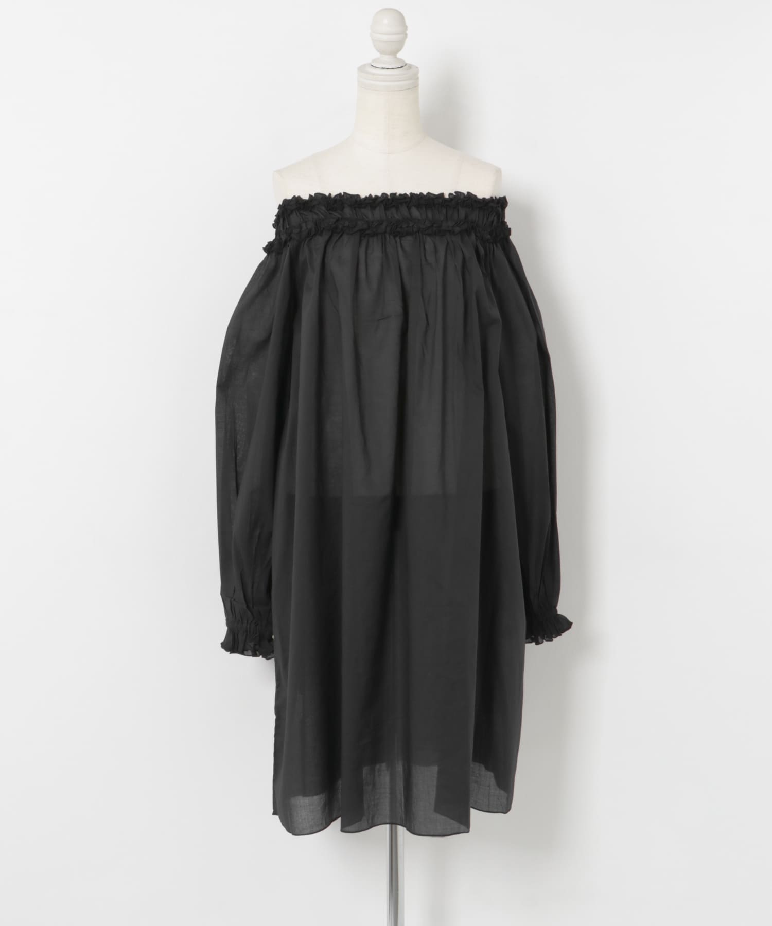 SUKU HOME　FRILL SMOCK DRESS EBONY S