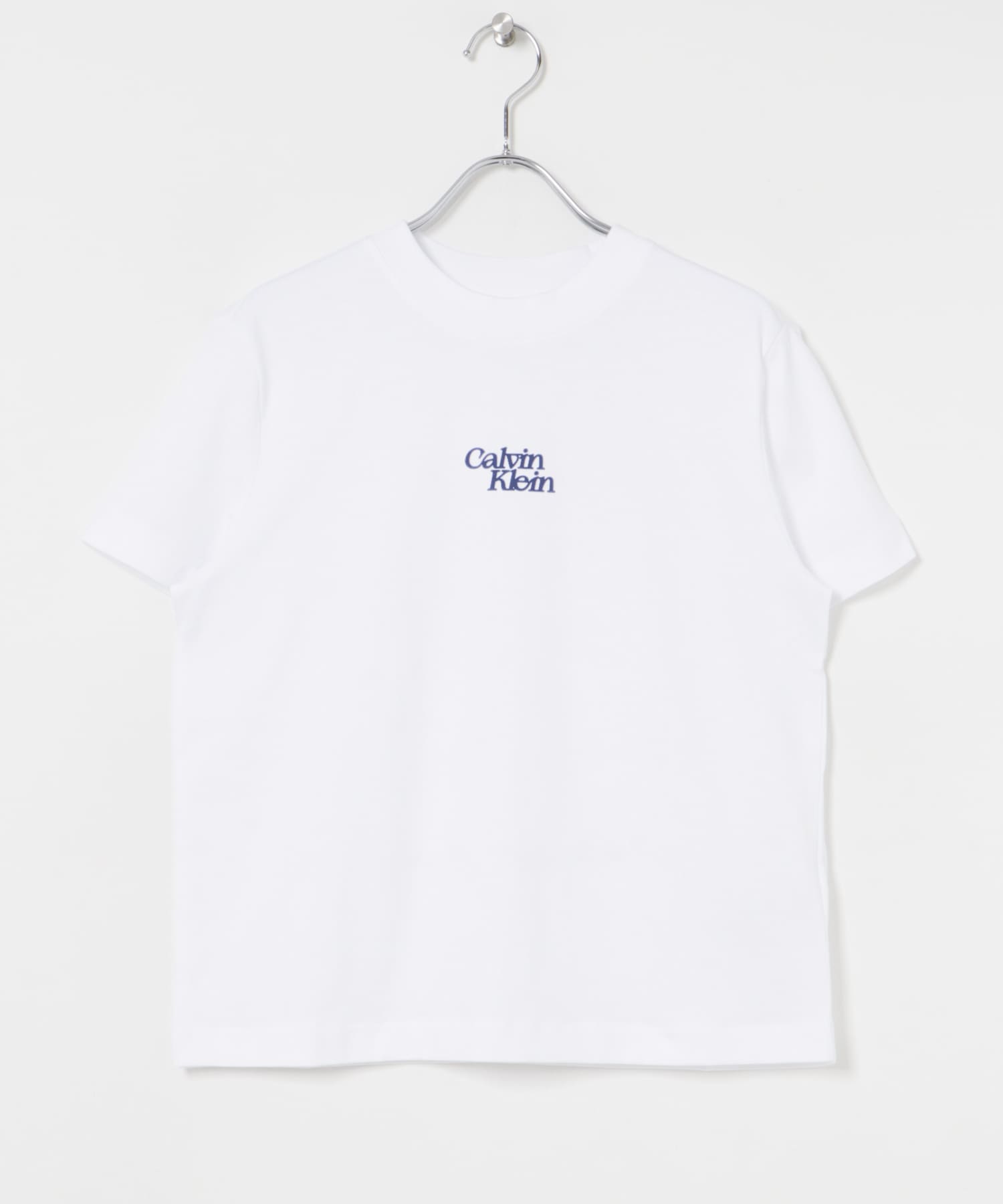 Calvin Klein　Flocked Logo Crew neck Tee B White S
