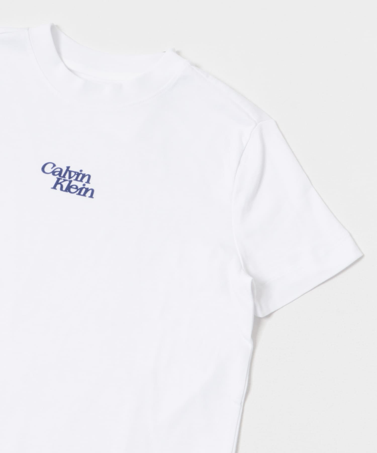 Calvin Klein　Flocked Logo Crew neck Tee B White S