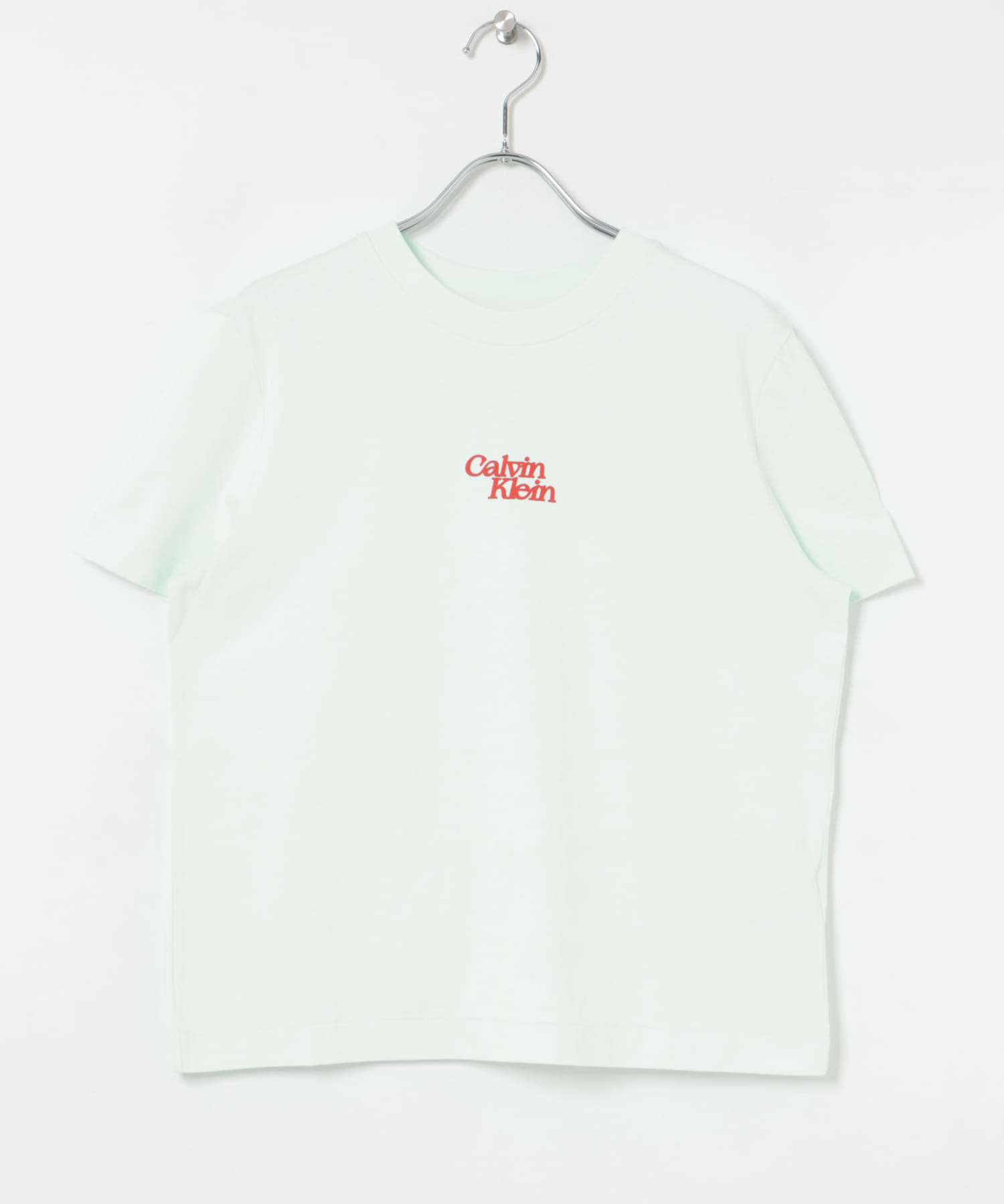 Calvin Klein　Flocked Logo Crew neck Tee Mint Julep M