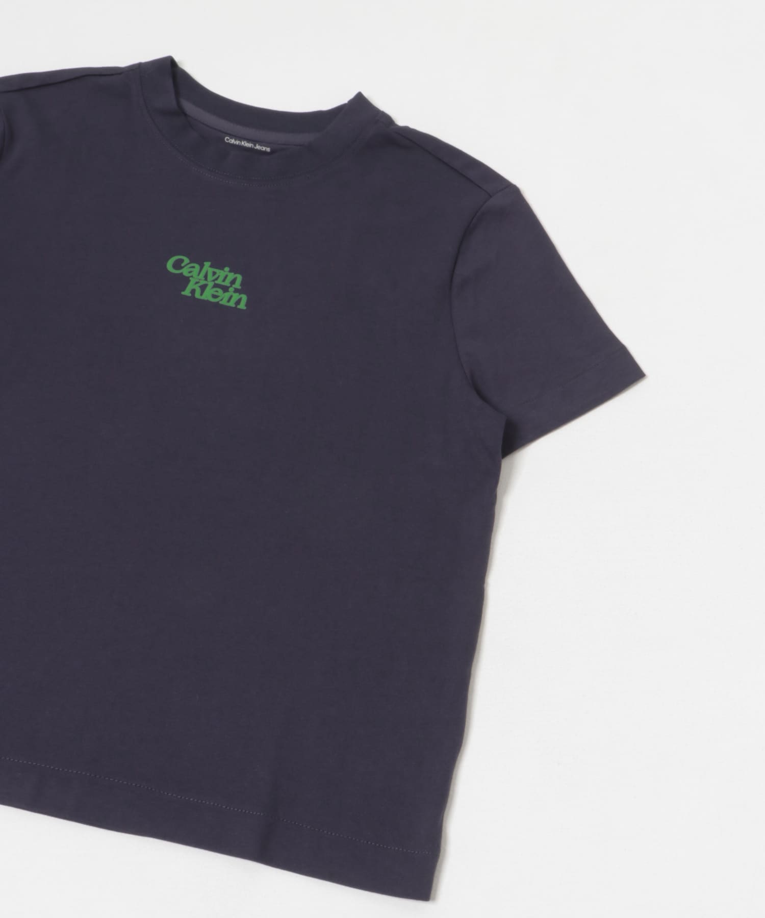 Calvin Klein　Flocked Logo Crew neck Tee B Blue M