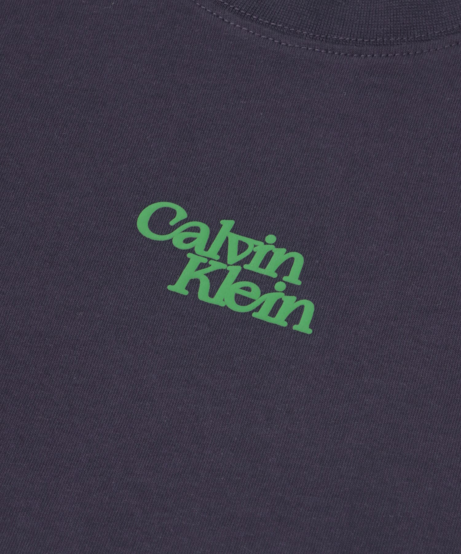 Calvin Klein　Flocked Logo Crew neck Tee B Blue M