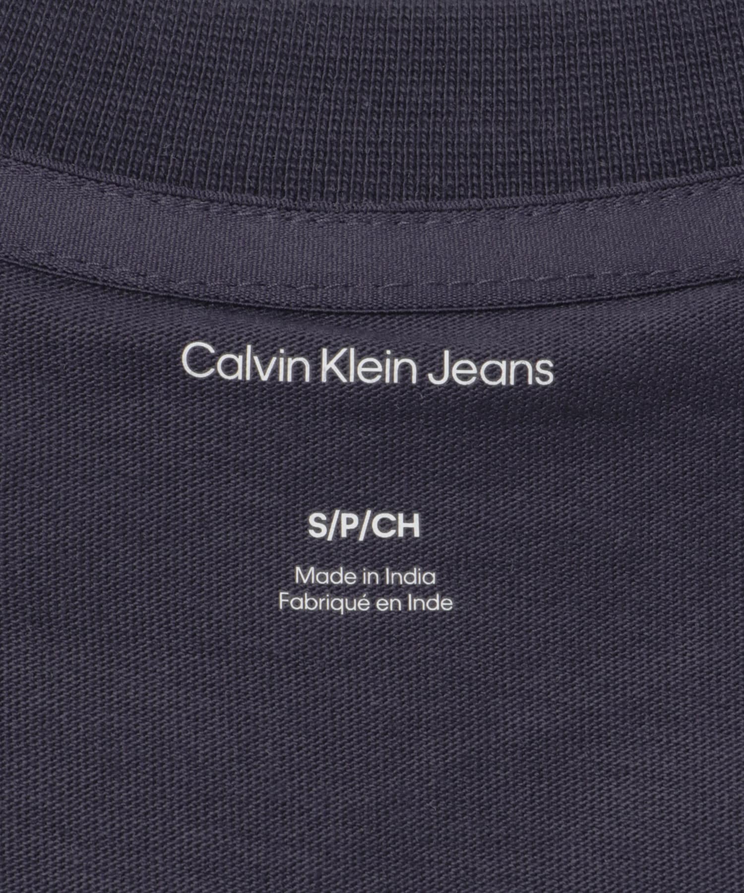 Calvin Klein　Flocked Logo Crew neck Tee B Blue M