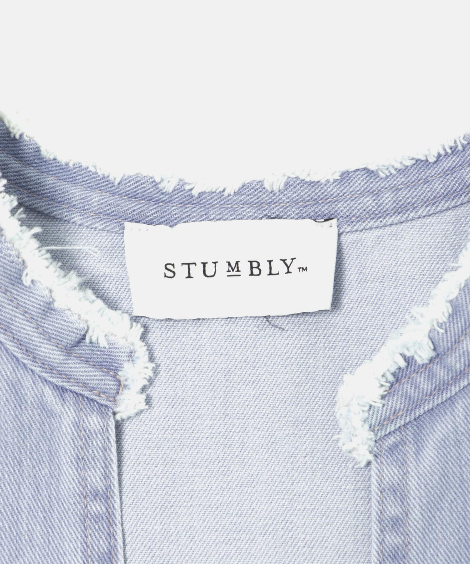STUMBLY　DENIM BACK PEPLUM BLOUSE WASHEDBLUE 38