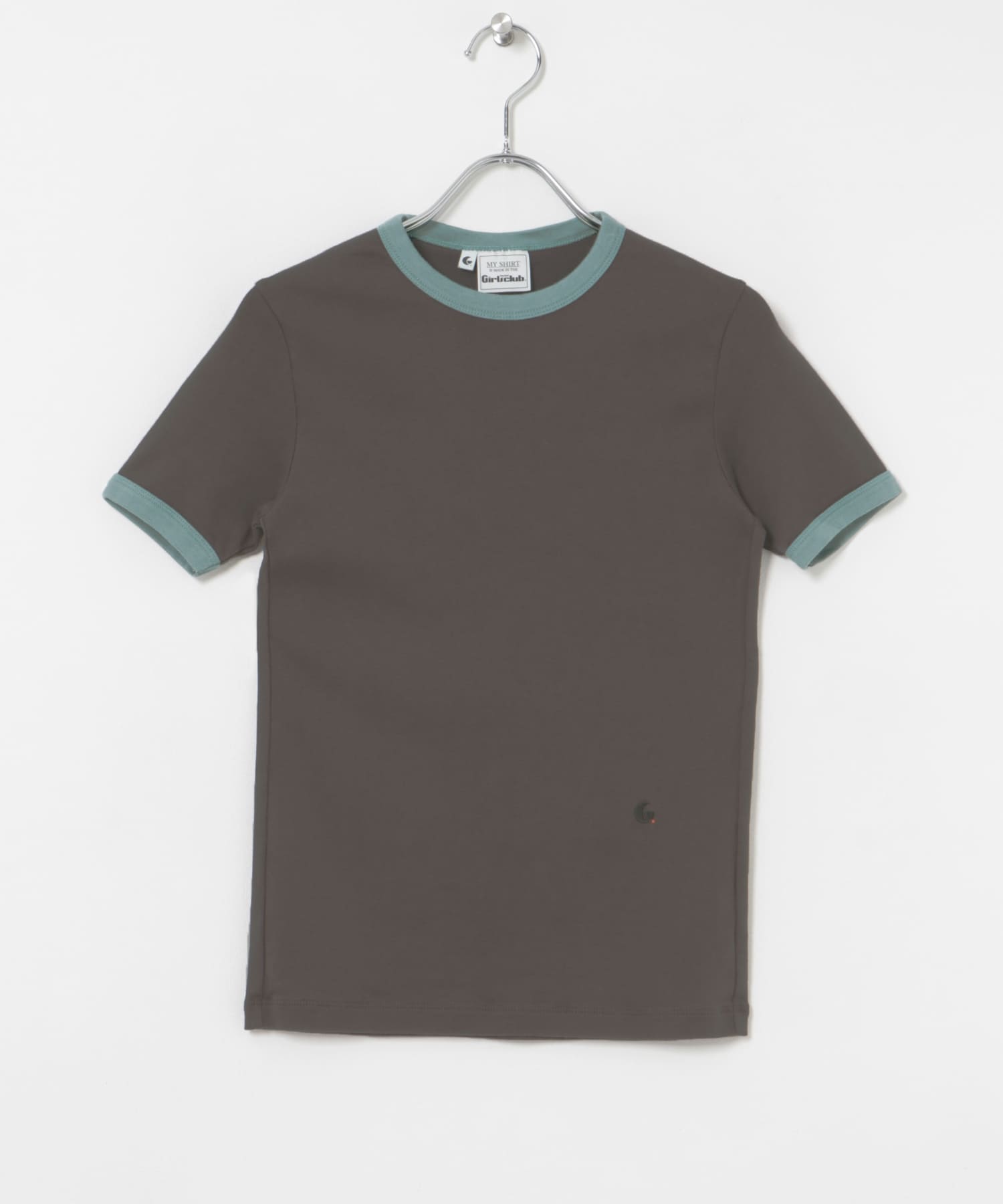 Girls department Club　The trim tee Grey×Green FREE
