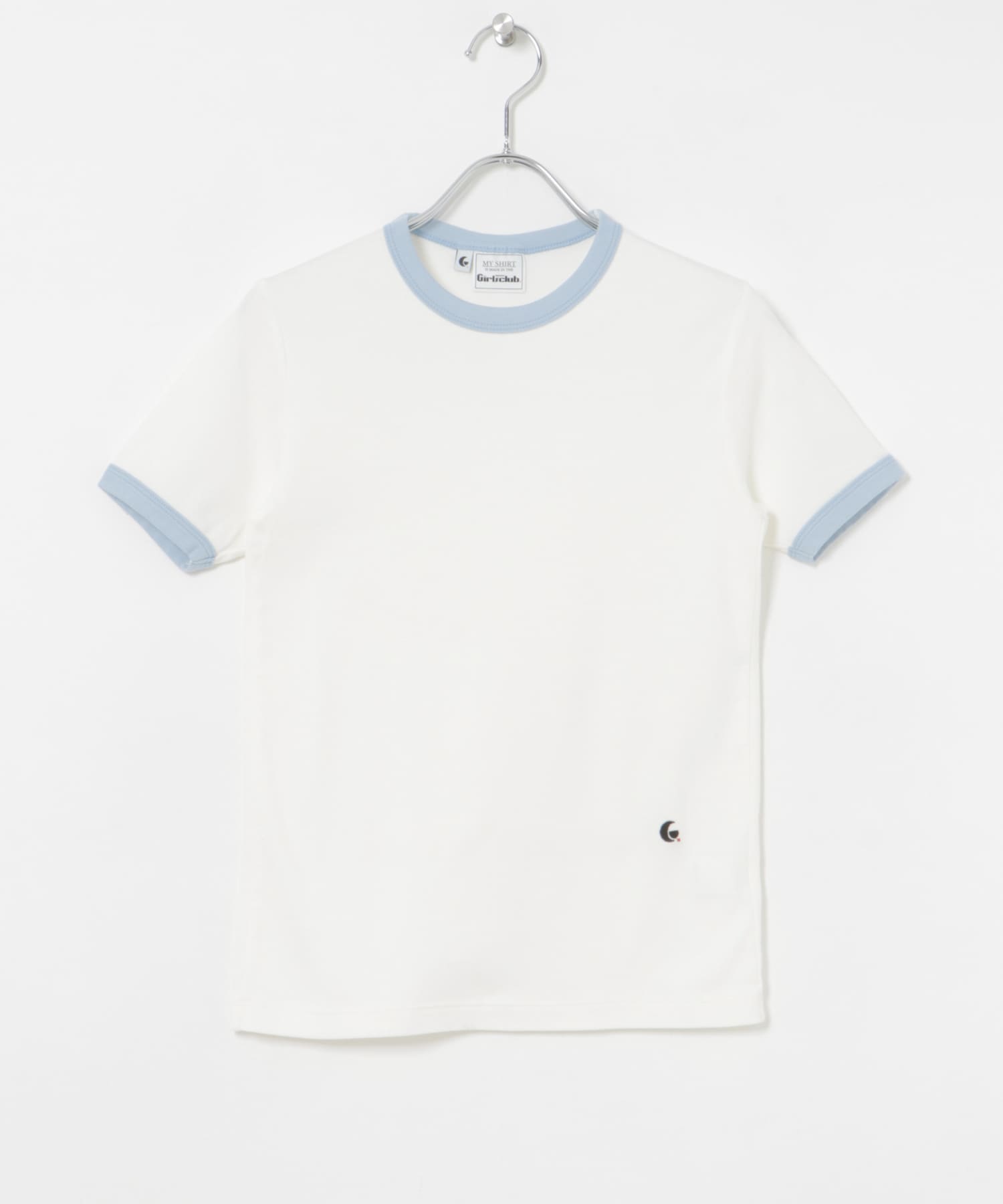 Girls department Club　The trim tee White×Sax FREE
