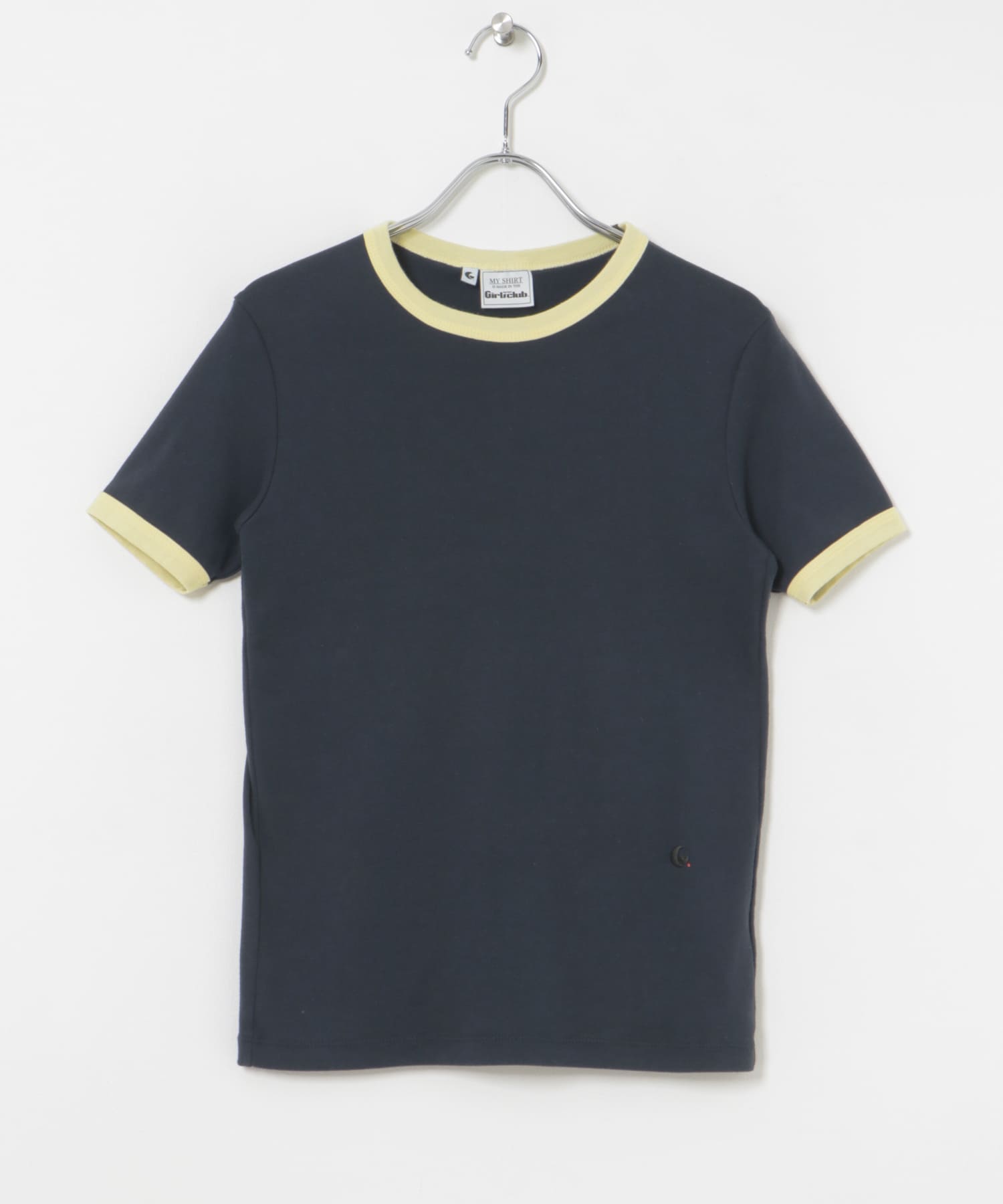 Girls department Club　The trim tee Navy×L.yellow FREE