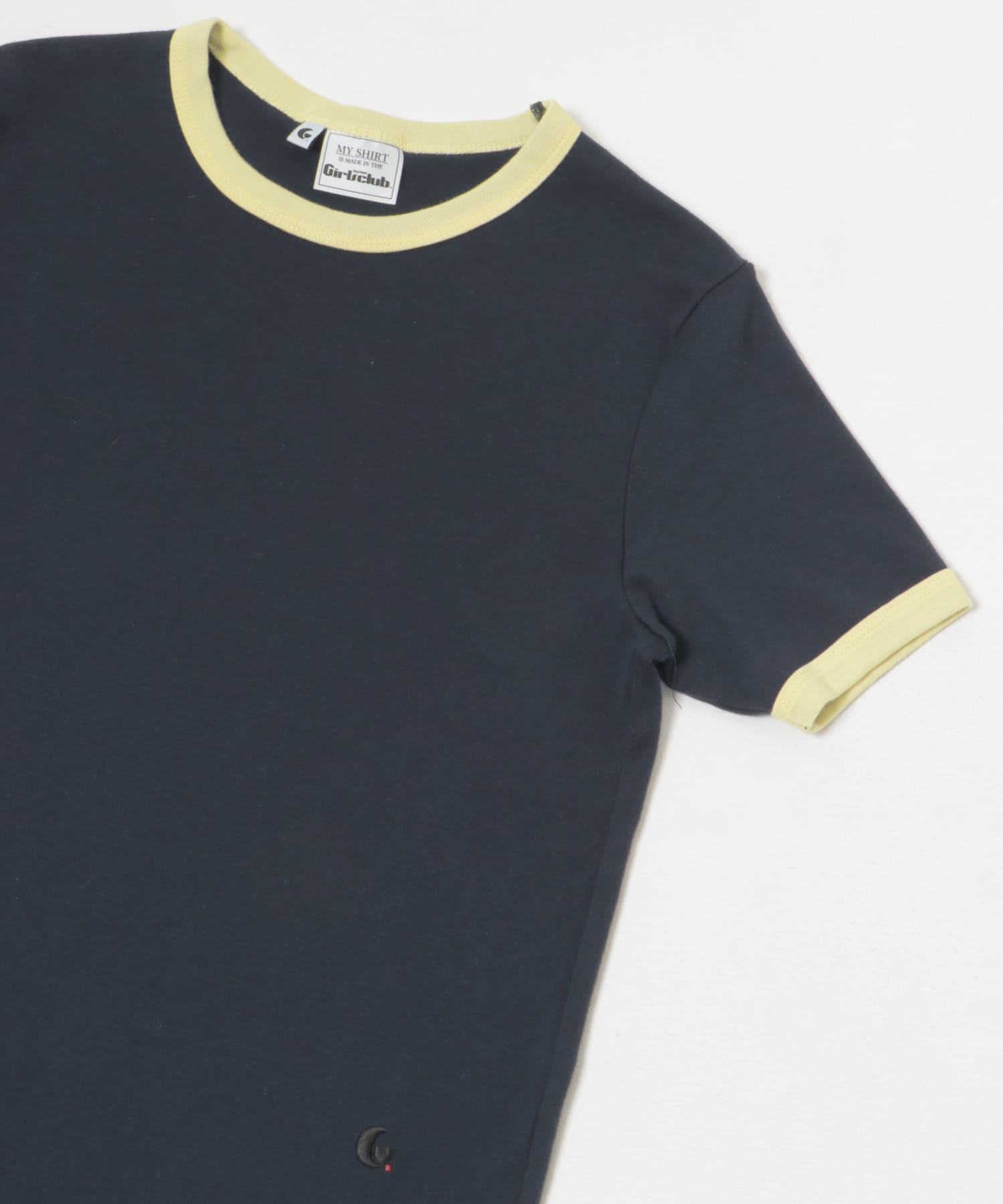 Girls department Club　The trim tee Navy×L.yellow FREE