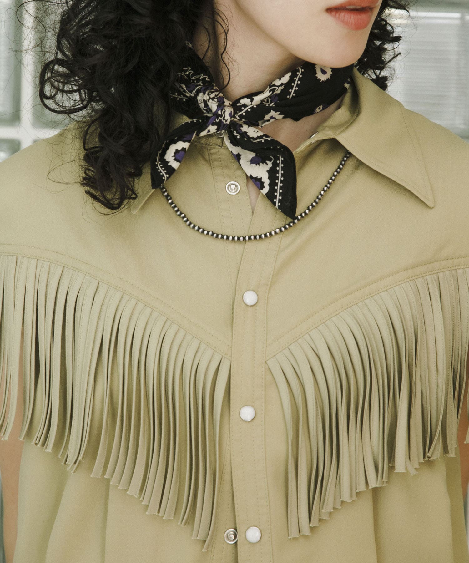 NOMARHYTHM TEXTILE　Fringe Vest BEIGE 1