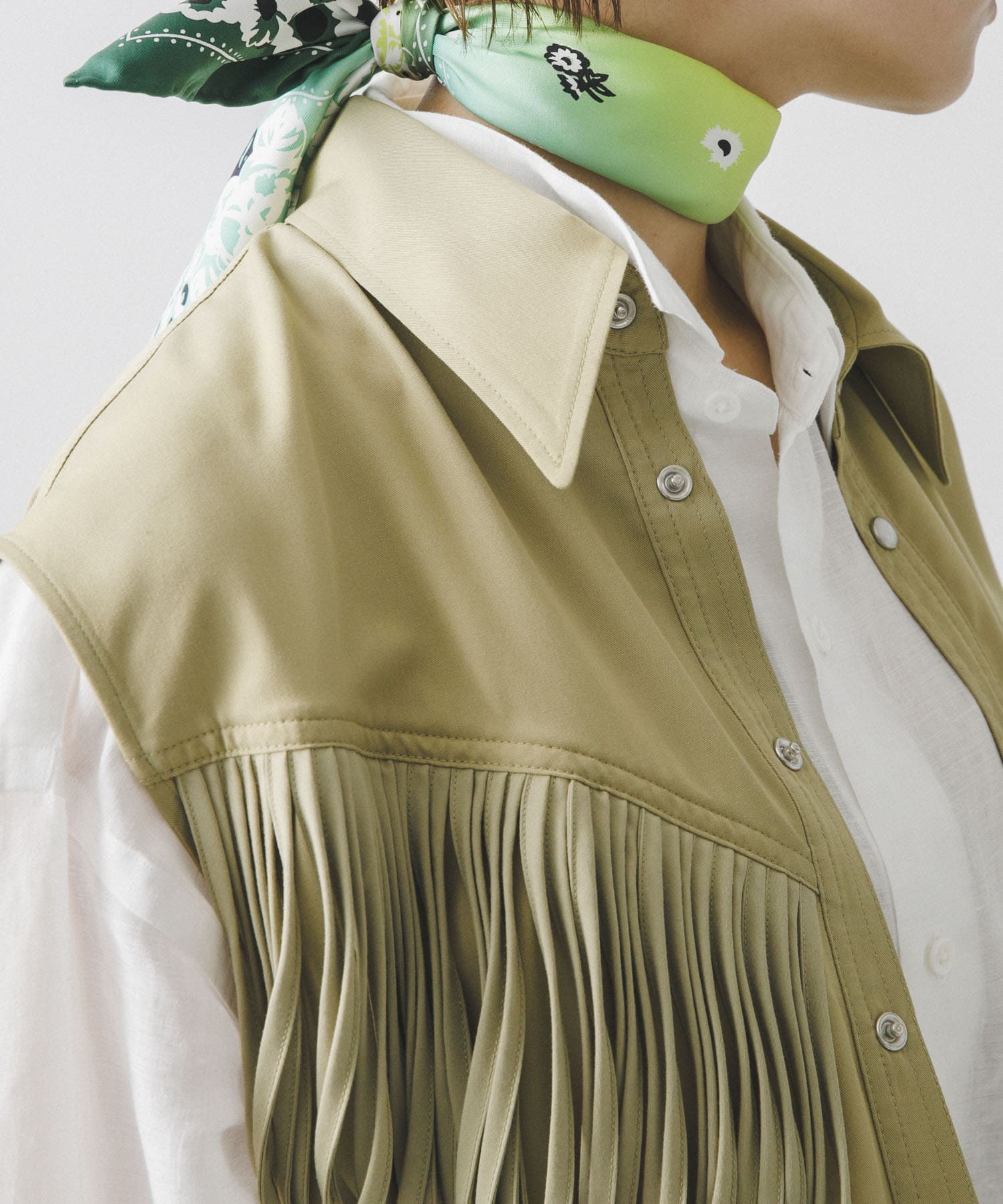 NOMARHYTHM TEXTILE　Fringe Vest BEIGE 1