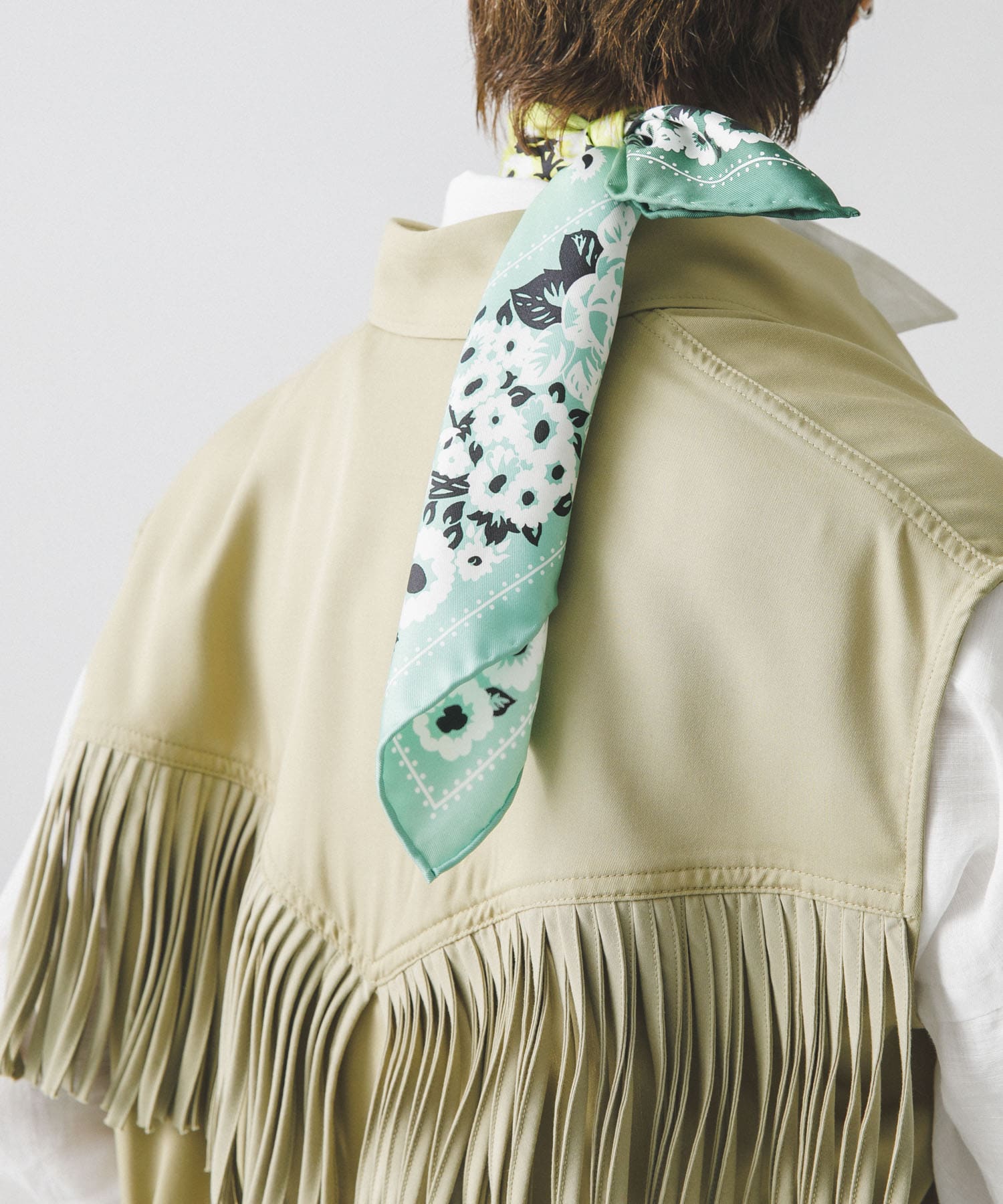 NOMARHYTHM TEXTILE　Fringe Vest BEIGE 1