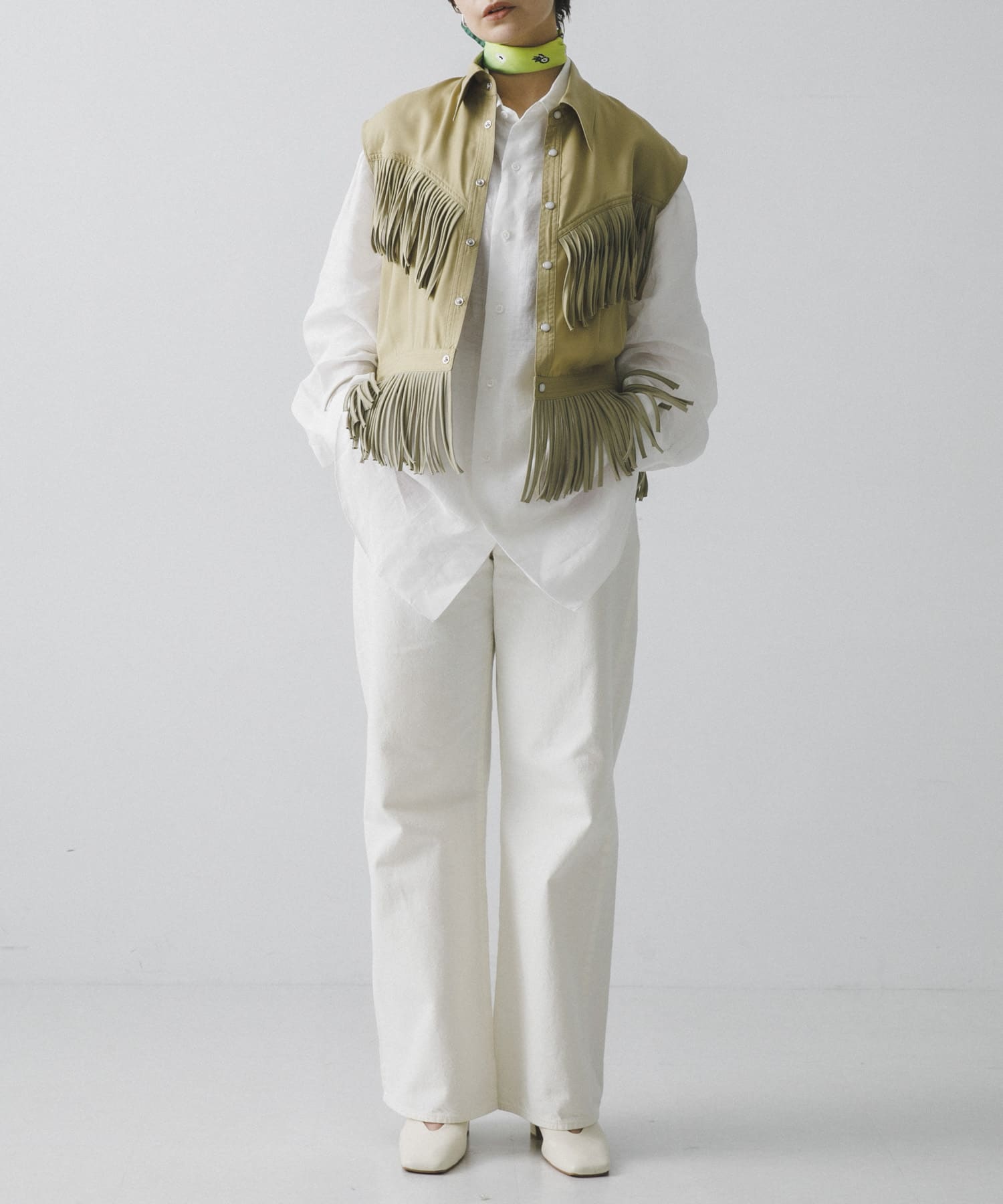 NOMARHYTHM TEXTILE　Fringe Vest BEIGE 1