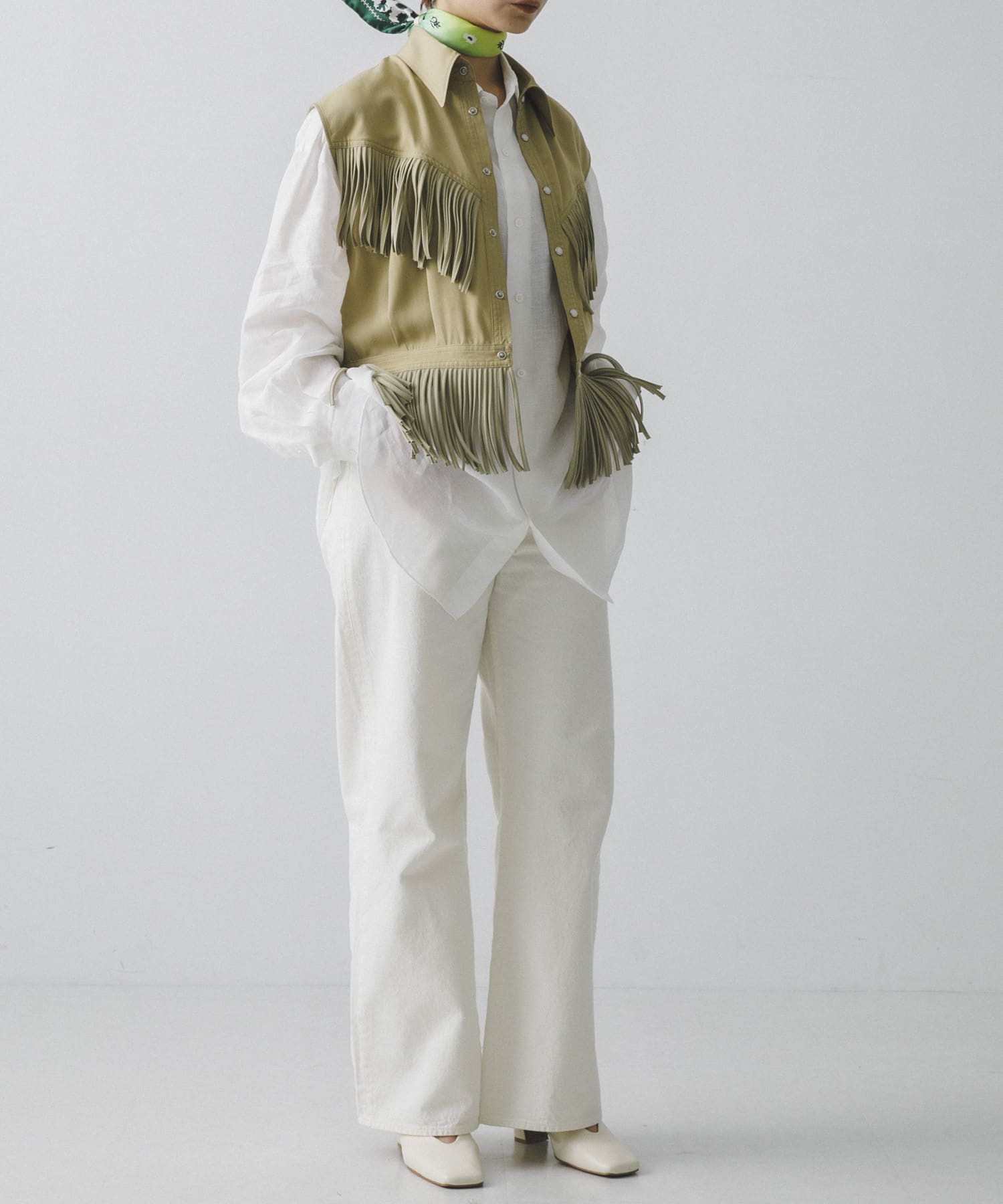 NOMARHYTHM TEXTILE　Fringe Vest BEIGE 1