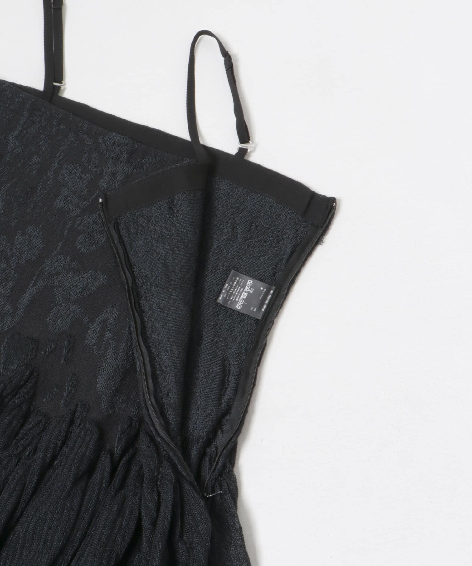 ODAKHA　grungeflower flared dress BLACK 1
