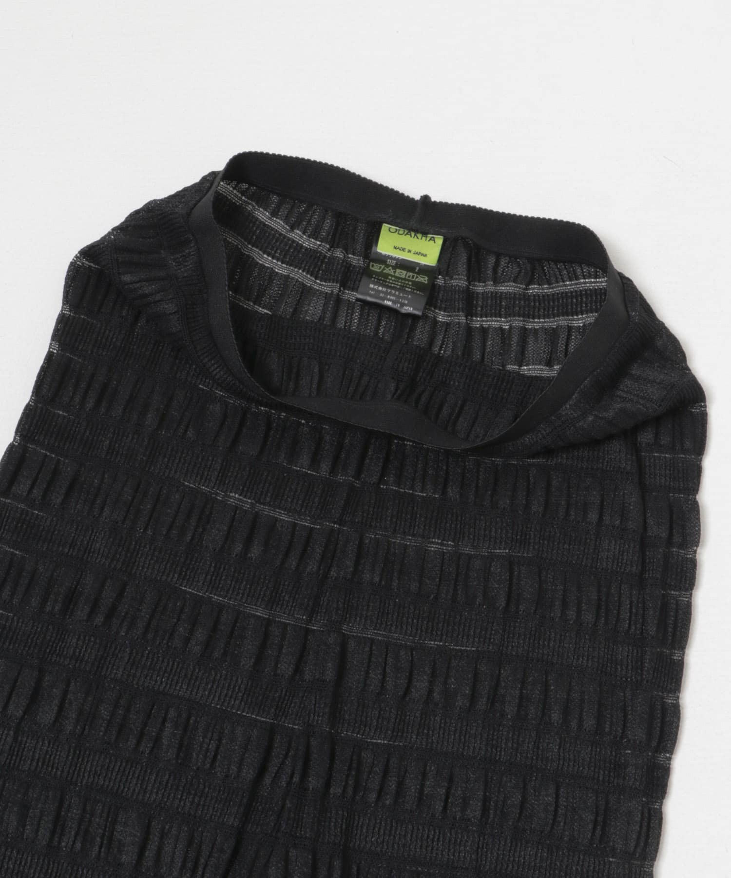 ODAKHA　sheer stripe leggings pants BLACK 2