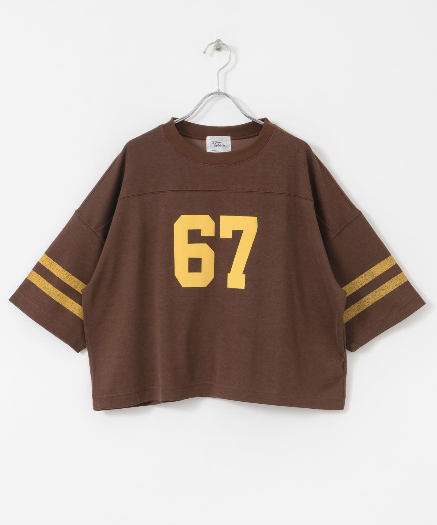 St.Johns 3rd club　No.67 FOOTBALL SHORT TEE BRN×YEL FREE