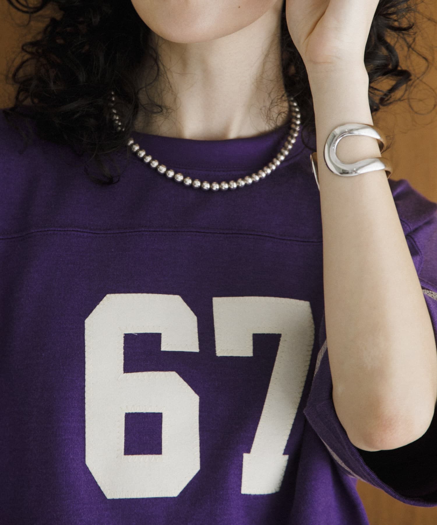 St.Johns 3rd club　No.67 FOOTBALL SHORT TEE PPL×WHT FREE