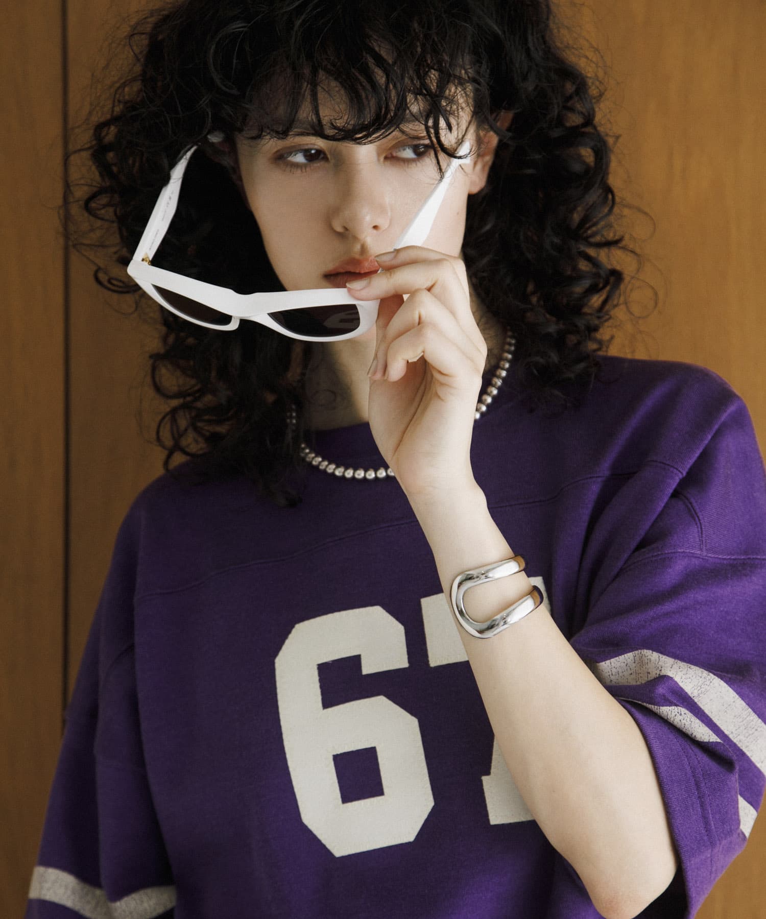 St.Johns 3rd club　No.67 FOOTBALL SHORT TEE PPL×WHT FREE
