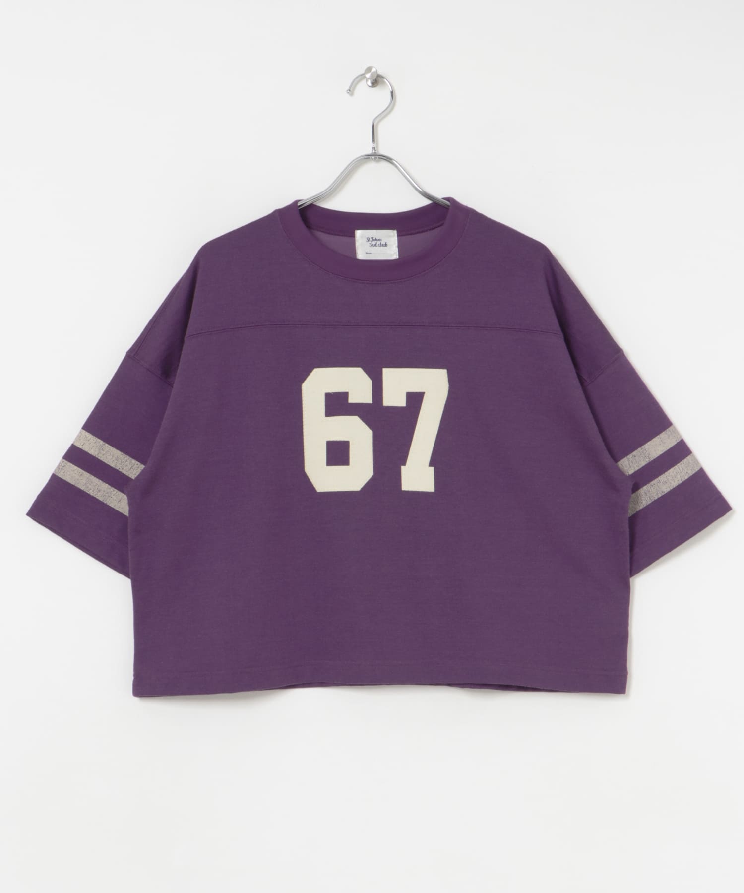 St.Johns 3rd club　No.67 FOOTBALL SHORT TEE PPL×WHT FREE