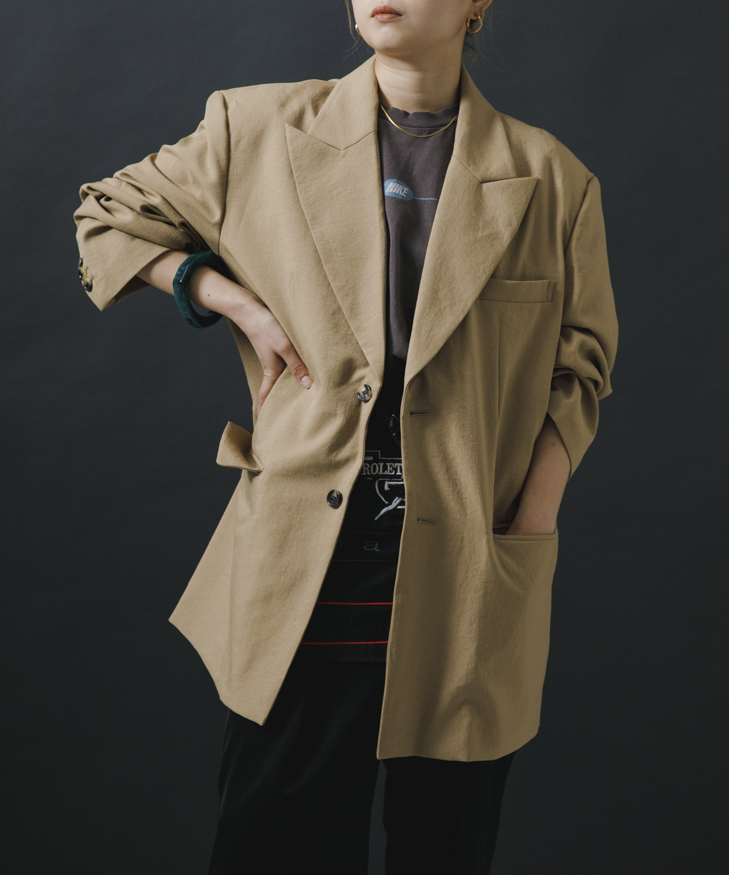 NOMARHYTHM TEXTILE　Wide Lapel Tailored Jk