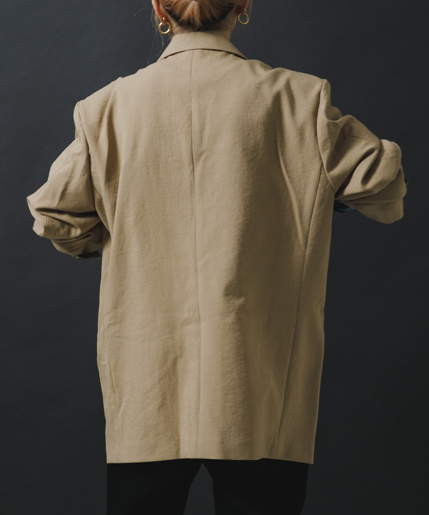 NOMARHYTHM TEXTILE　Wide Lapel Tailored Jk Beige 1