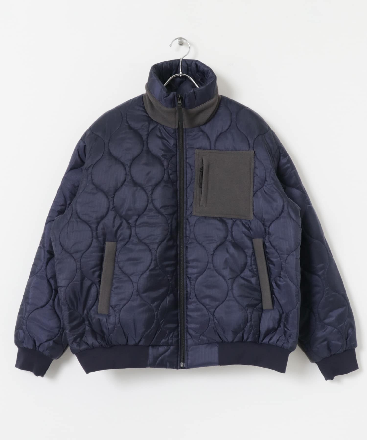 SFC　QUILTED PUFF JACKET NAV/GRY L