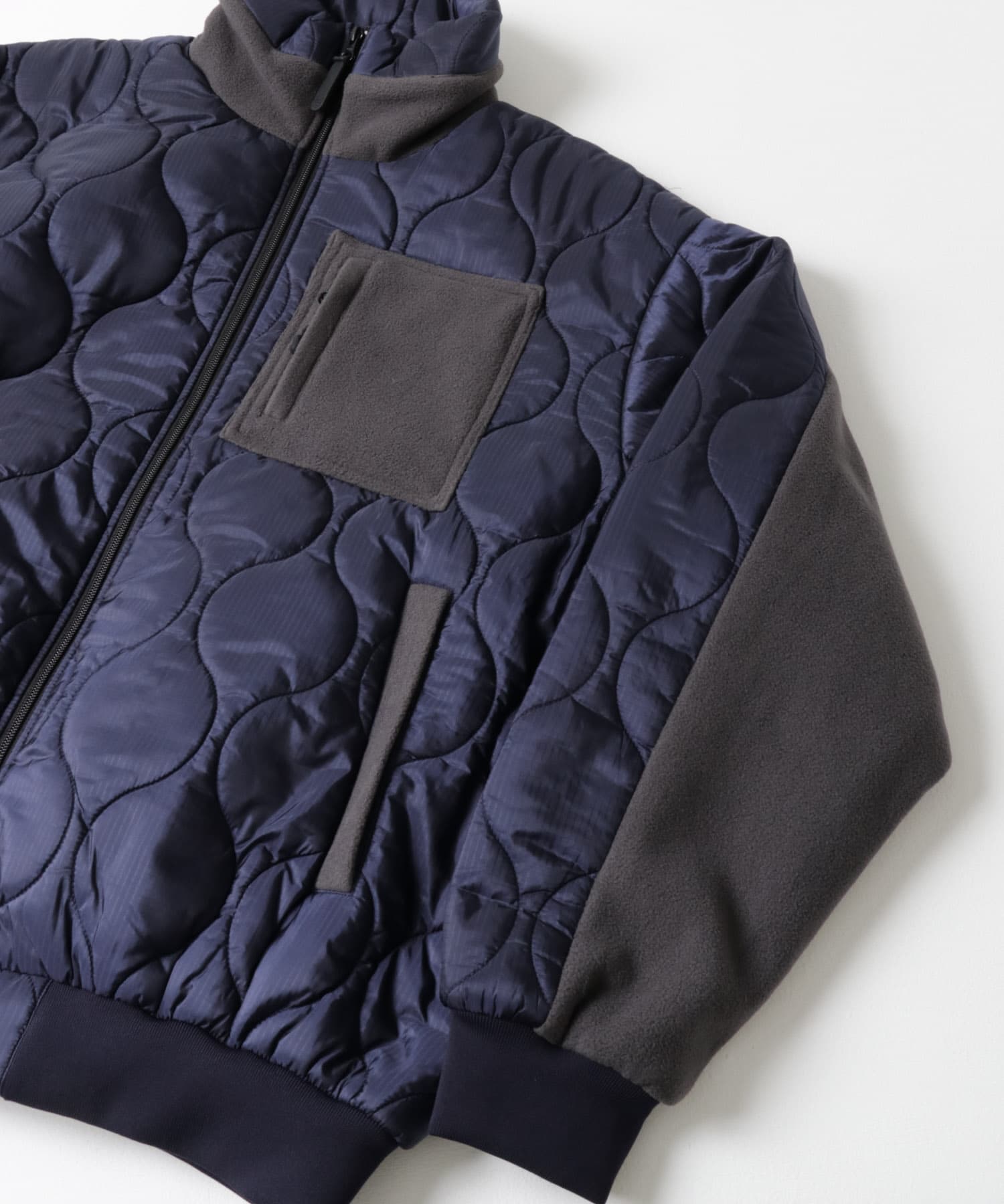 SFC　QUILTED PUFF JACKET NAV/GRY L