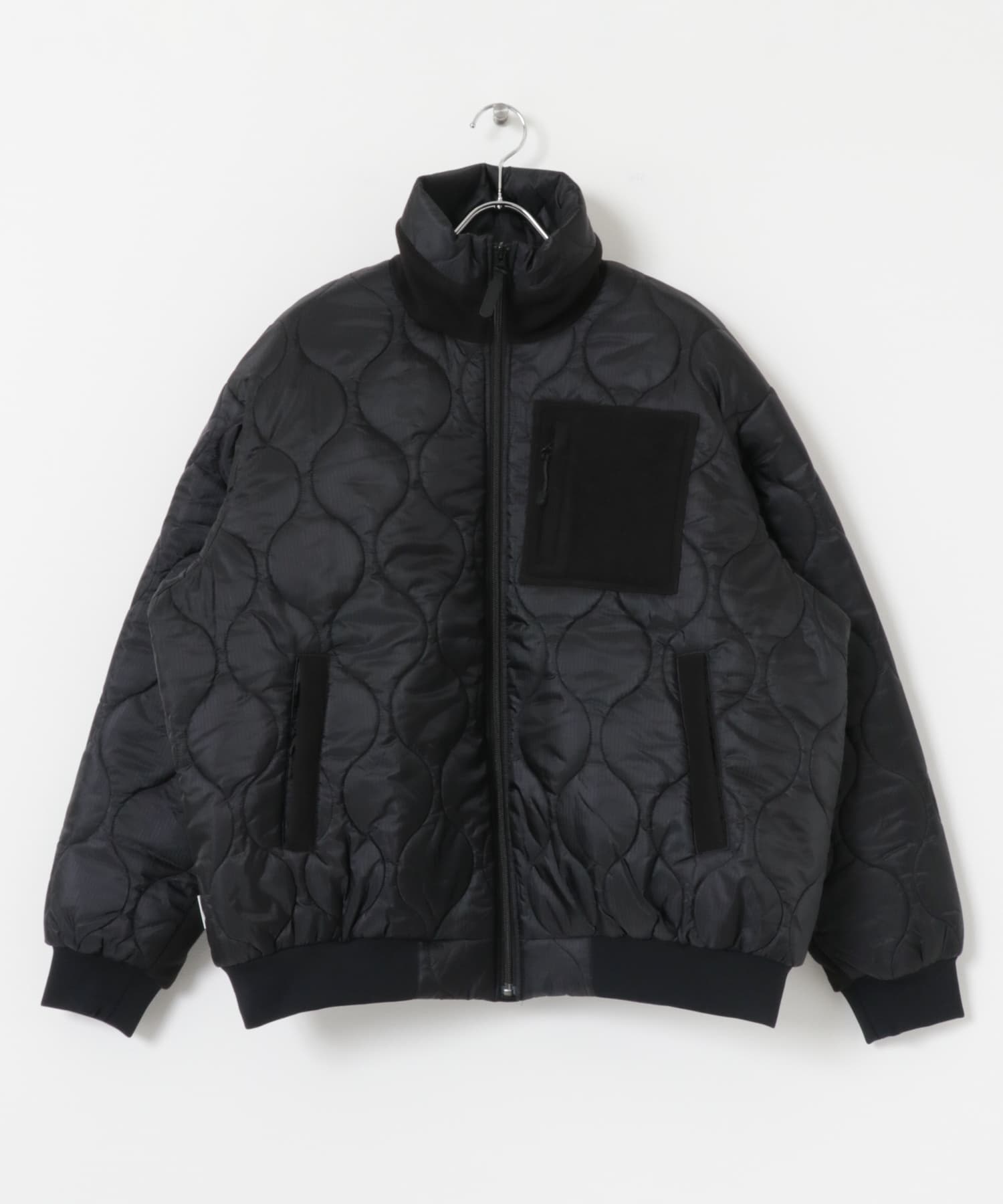 SFC　QUILTED PUFF JACKET BLK/BLK L