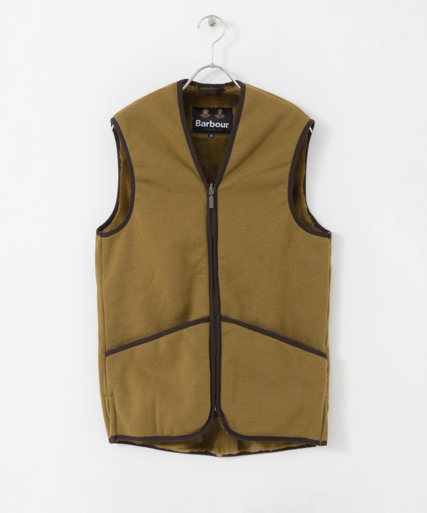 Barbour　waistcoat zip-in liner Brown 38