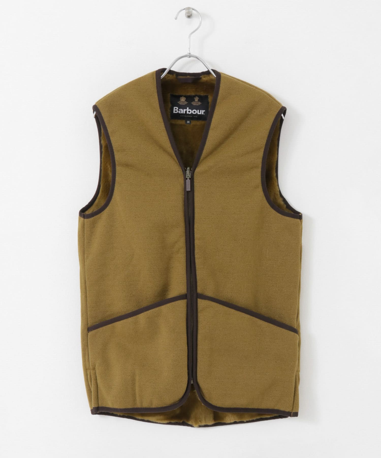 Barbour　waistcoat zip-in liner Brown 38