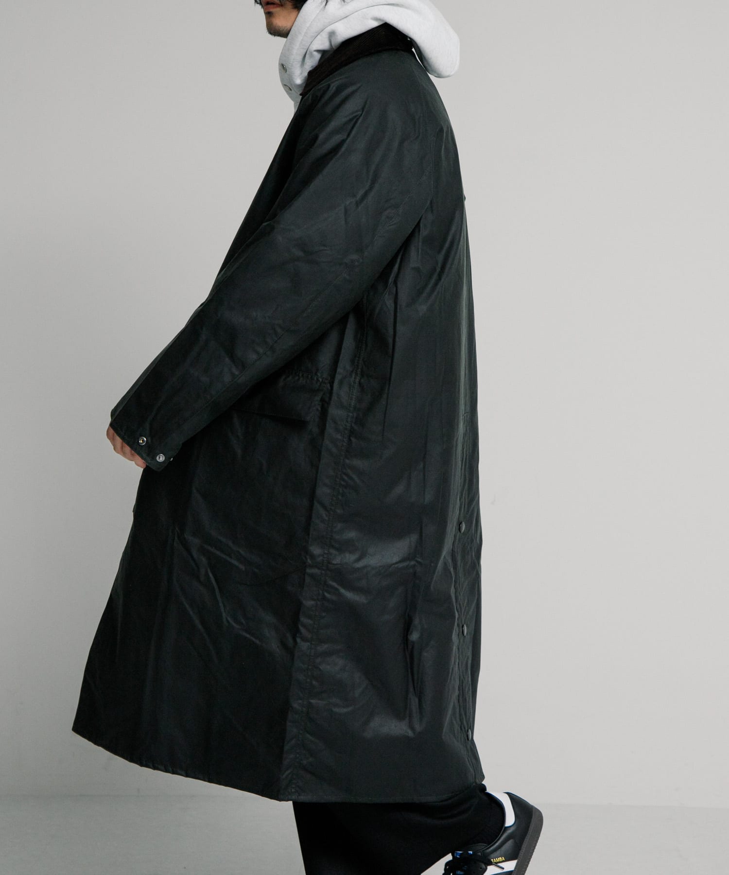 ☆美品☆ Barbour OS Wax Burghley コート 36 Barbour バブアー OS WAX BURGHLEY オーバーサイズ バーレー ワックス