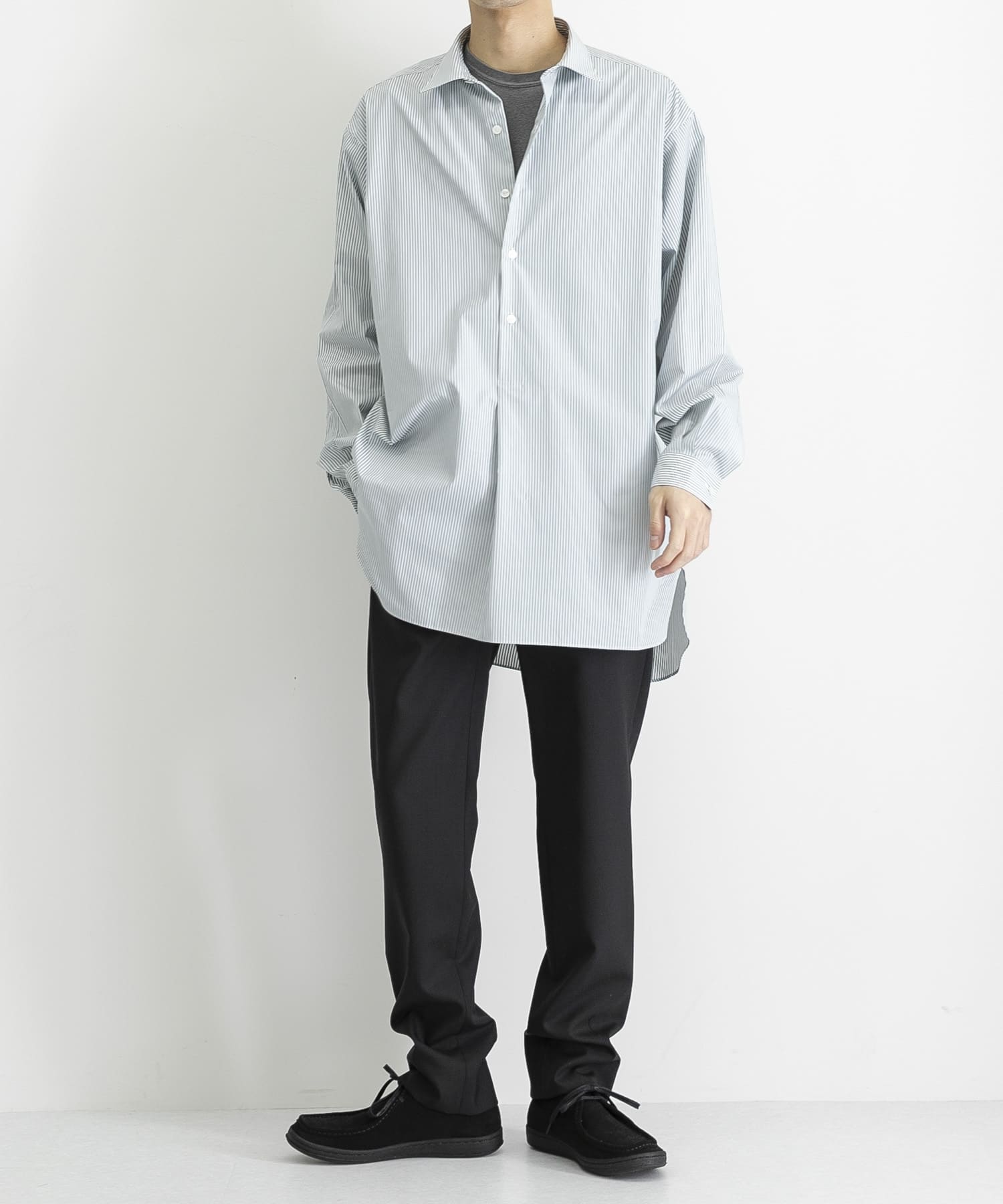 A PRESSE Pullover Granpa Shirts(2 STRIPE): トップス｜URBAN