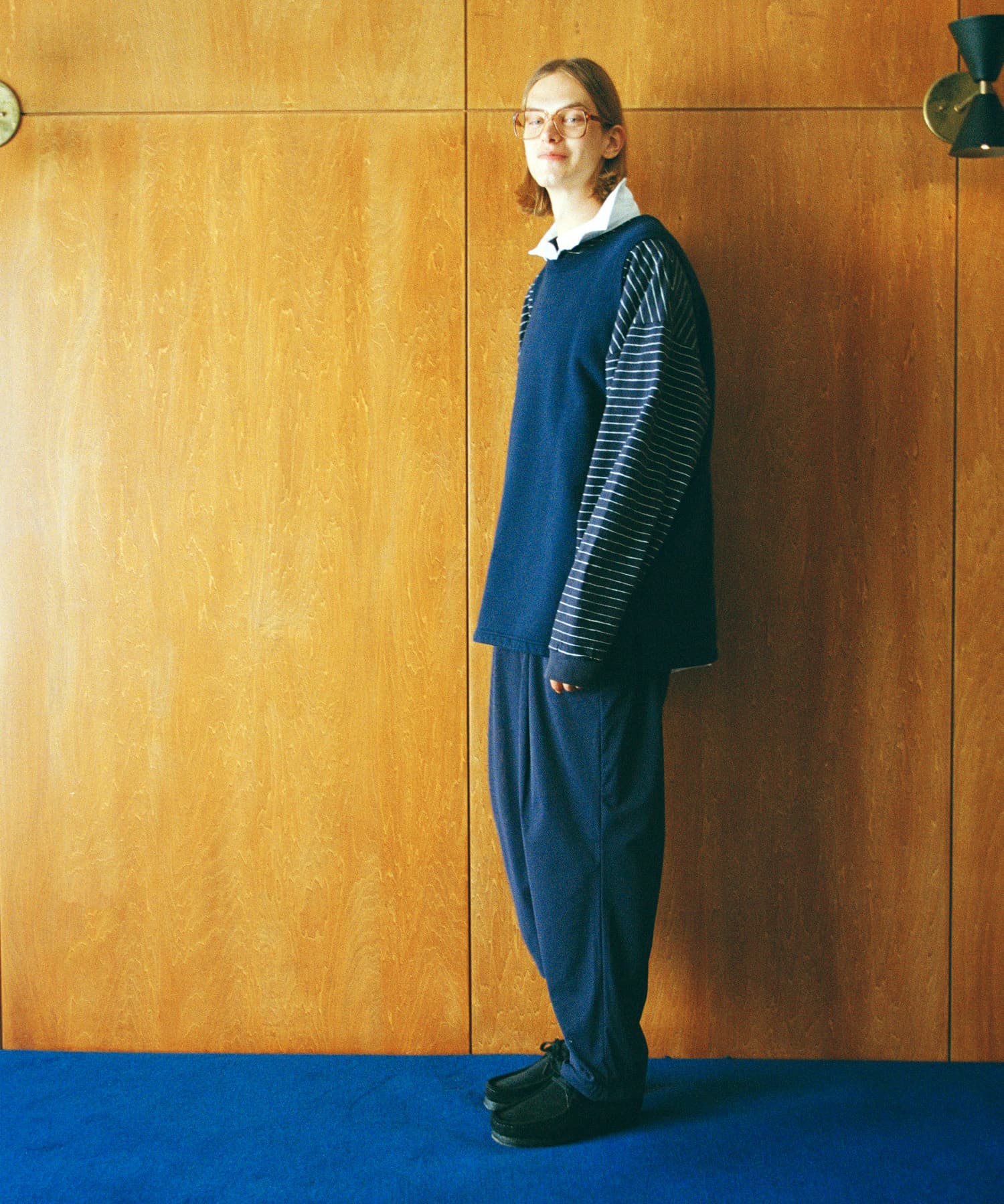 SFC　WIDE TAPERED EASY PANTS NAVY M