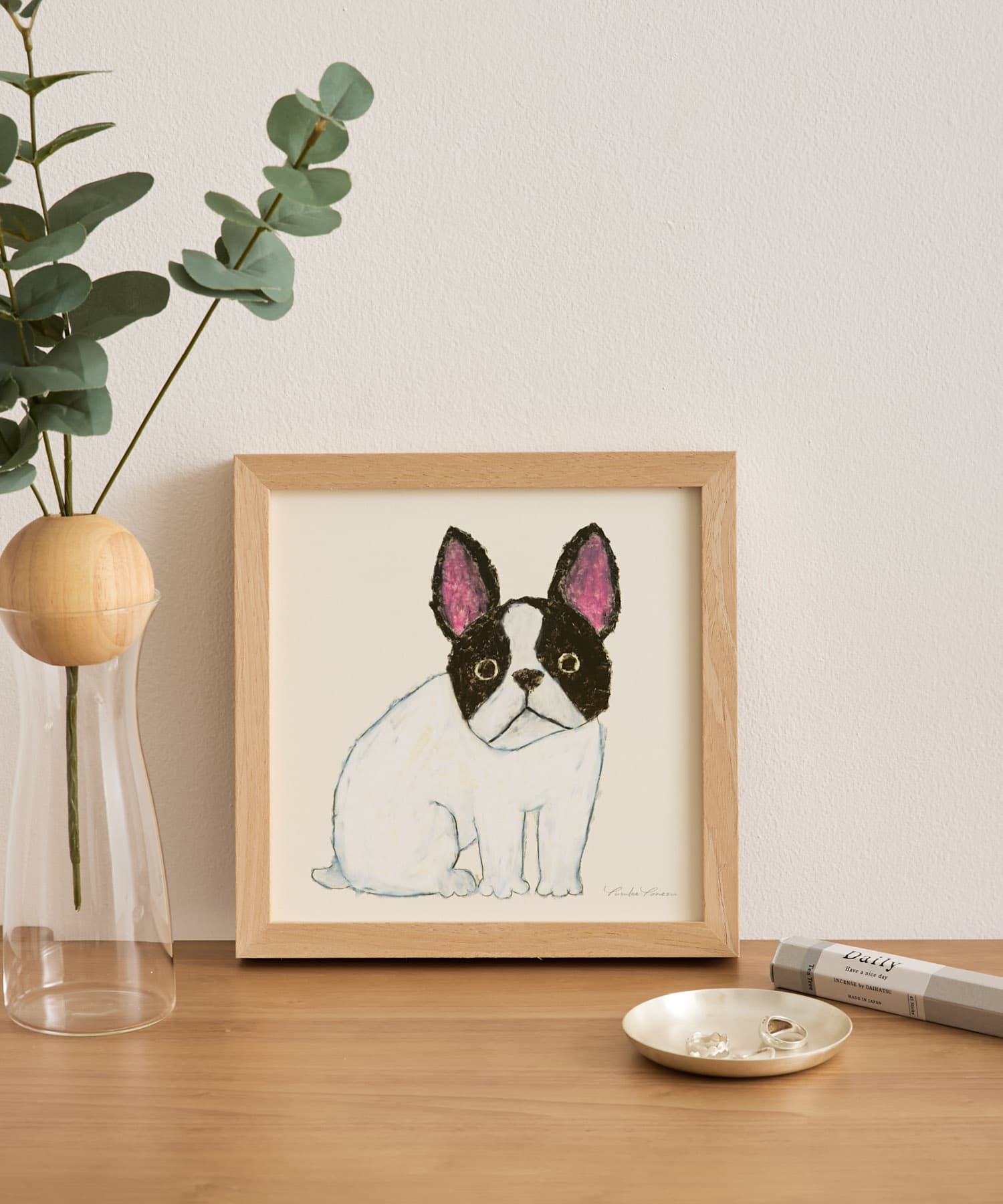 『WEB限定』a good view　フレンチブルドッグ 20×20 ナチュラル -