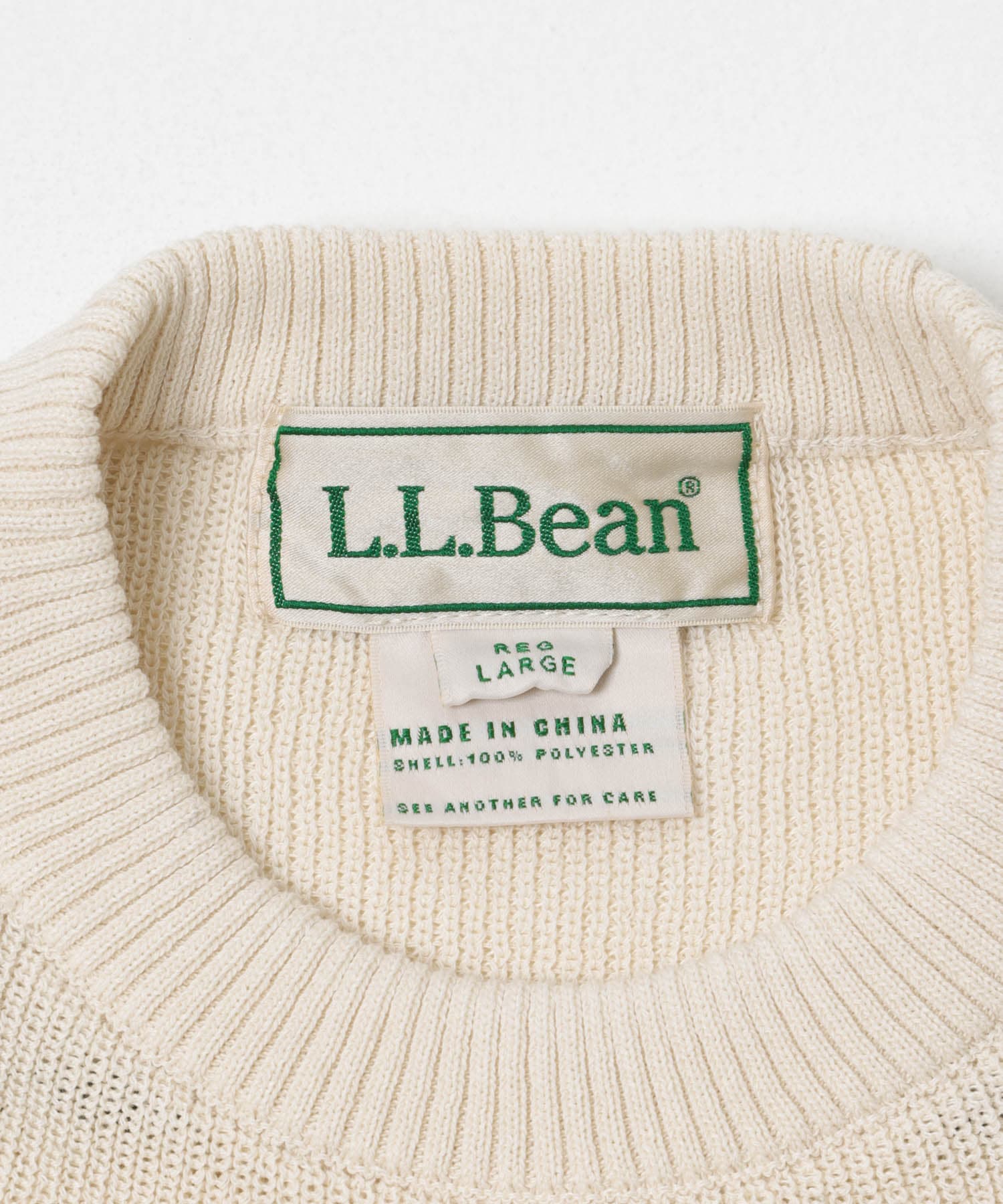 L.L.Bean JAPAN EDITION　SWANS ISLAND SWEATER ECRU/GRN M