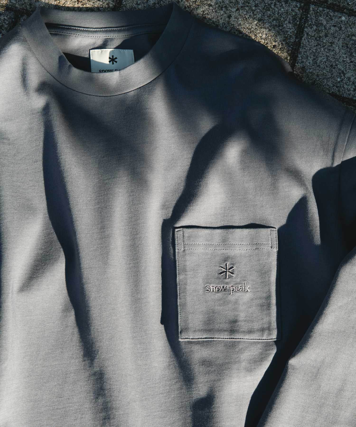 『別注』Snow Peak Apparel×DOORS　POCKET LOGO LONG-SLEEVE T-SHIRTS BLUEGRAY M