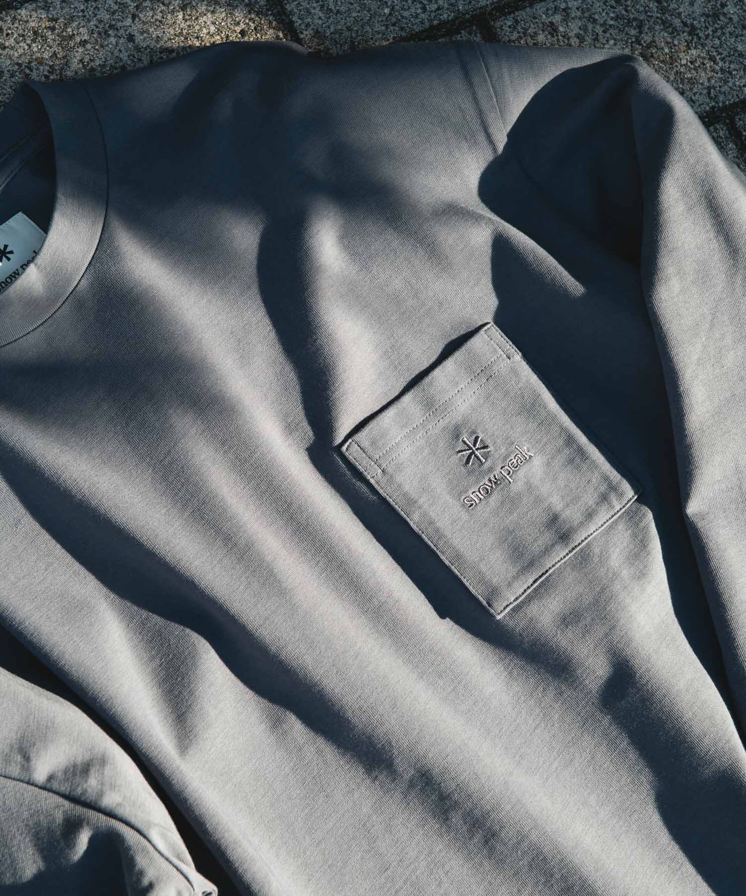 『別注』Snow Peak Apparel×DOORS　POCKET LOGO LONG-SLEEVE T-SHIRTS BLUEGRAY M
