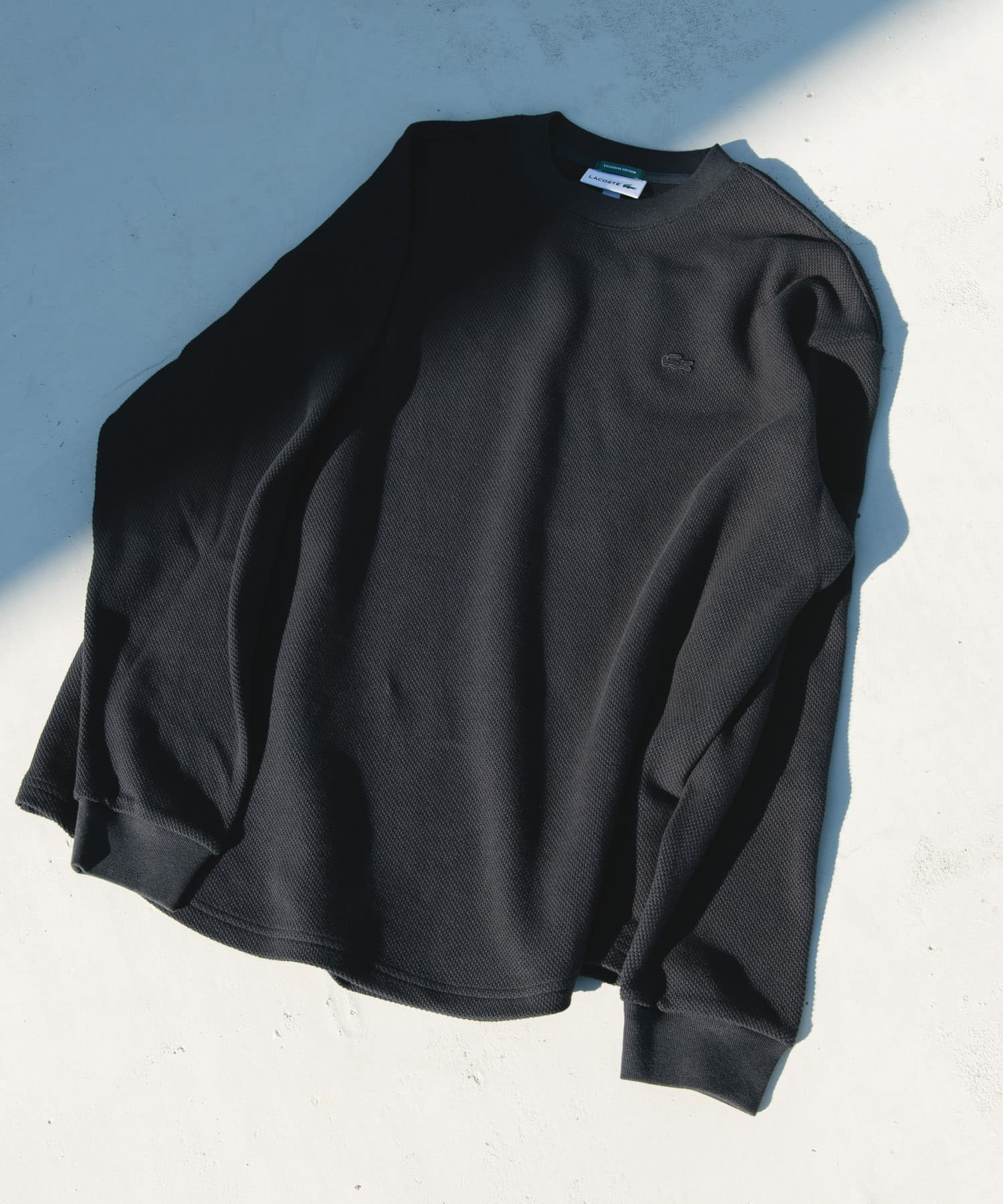 『別注』LACOSTE×DOORS　THICK PIQUE ROUND LONG-SLEEVE BLACK BIRD 3