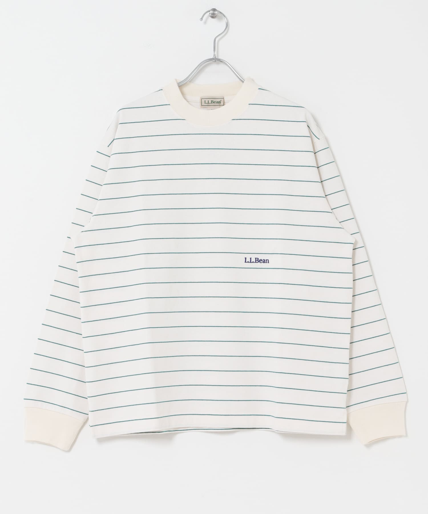 L.L.Bean JAPAN EDITION LONGSLEEVESTRIPEDT-SHIRTS OFF/GREEN M