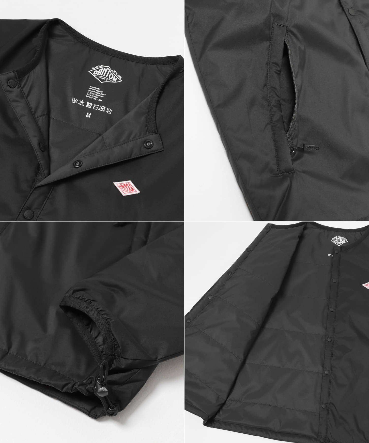 DANTON　INSULATIONCOLLARLESS JACKET BLACK M
